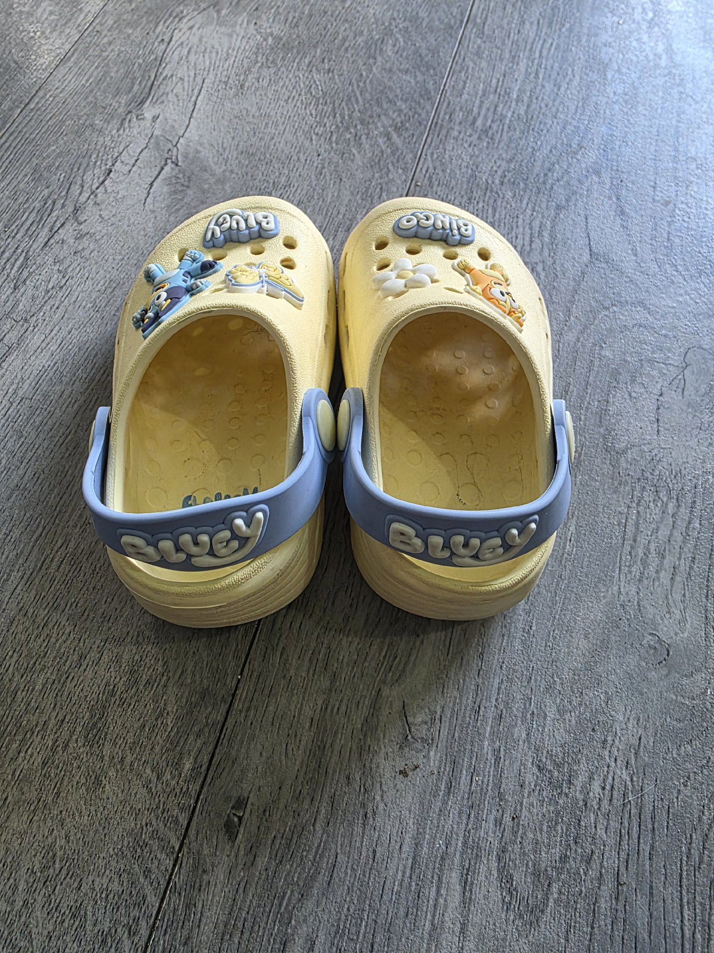 Bluey Yellow Kids Clogs with Character Charms – UK 4.5, Bluey, 4.5, Good condition — preloved on SilentSale®