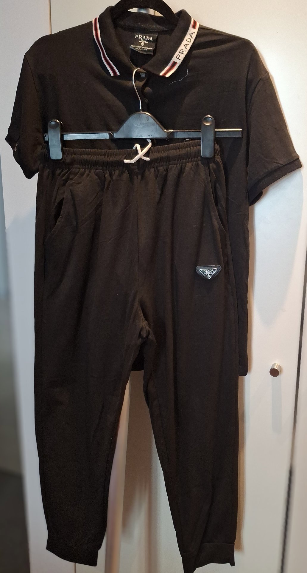 Prada Black Polo Shirt and Joggers Set, Prada, L, Excellent condition — preloved on SilentSale®