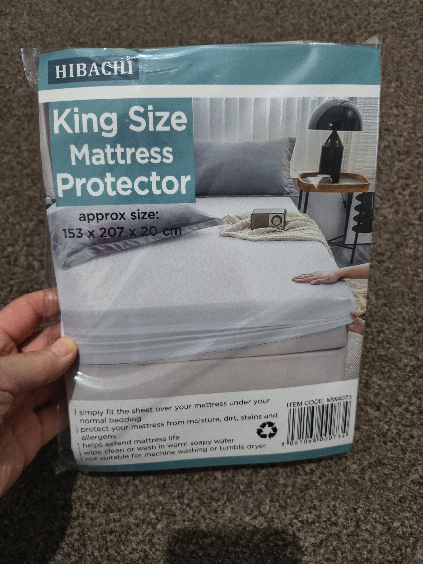 Hibachi King Size Mattress Protector 153 x 207 x 20 cm, Hibachi, King Size (153 x 207 x 20 cm), New condition — preloved on SilentSale®