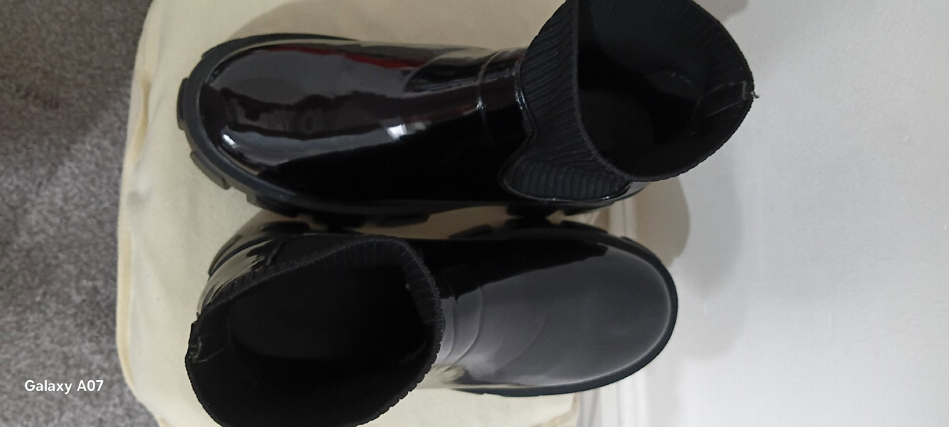 Black Patent Chunky Sole Sock Ankle Boots, JF, 5, New condition — preloved on SilentSale®