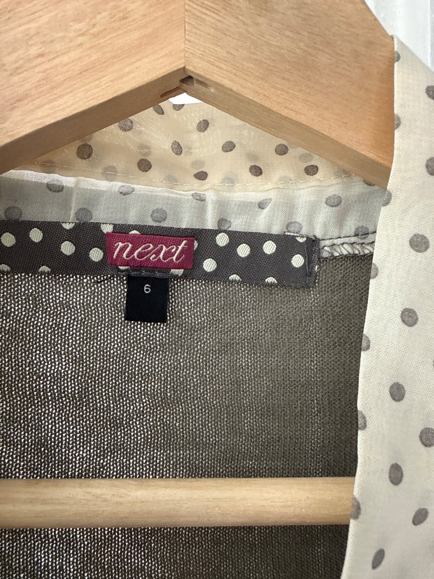 Grey Cardigan with Polka Dot Blouse - Size M, Next, 6, Excellent condition — preloved on SilentSale®