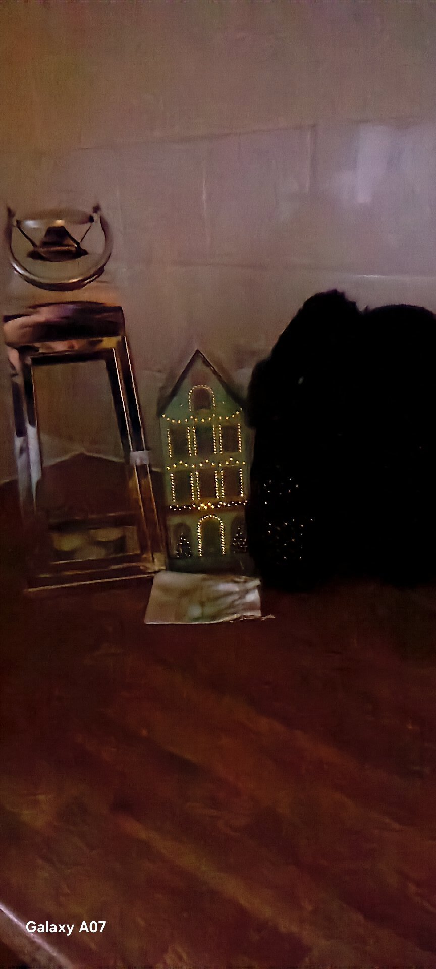 Decorative Silver Metal Lantern with House Ornament and Black Bag, Marks & Spencer, One Size, Excellent condition — preloved on SilentSale®