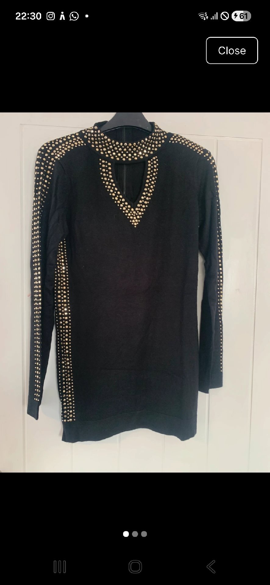 Wallis Black Studded Keyhole Neck Jumper Dress, Wallis, 10, New condition — preloved on SilentSale®