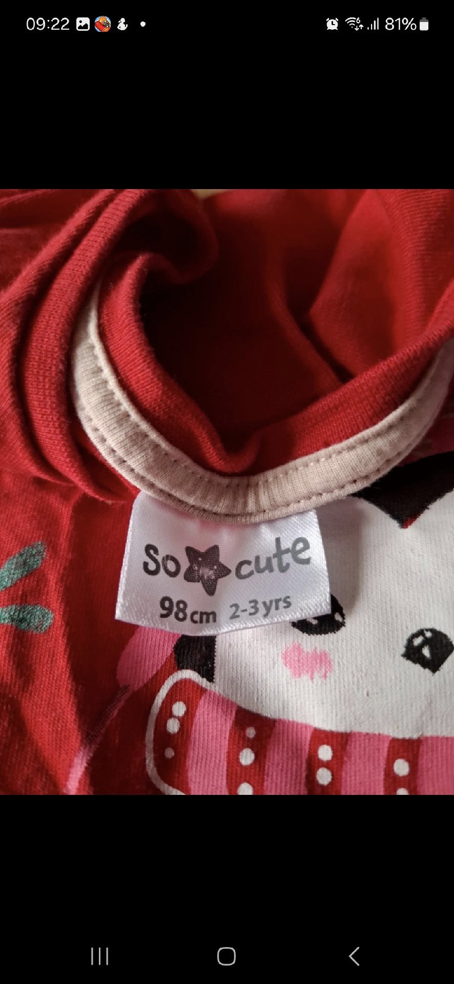 So Cute Red Christmas Long Sleeve Top 98cm 2-3 Years, So Cute, 2-3 years, Excellent condition — preloved on SilentSale®