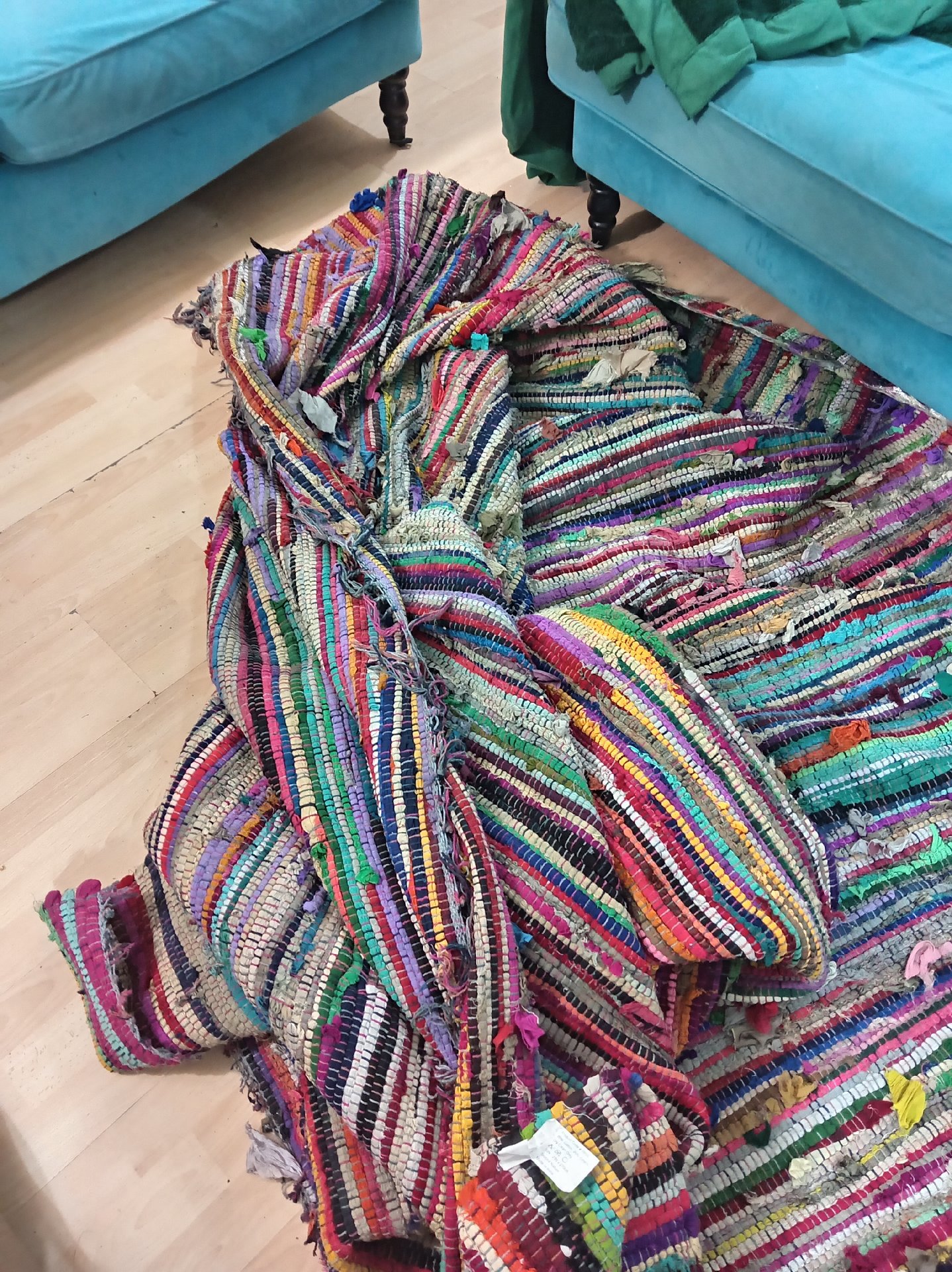 Second Nature Multicolour Cotton Rug 270x270cm, Second Nature, 270 x 270 cm, Good condition — preloved on SilentSale®