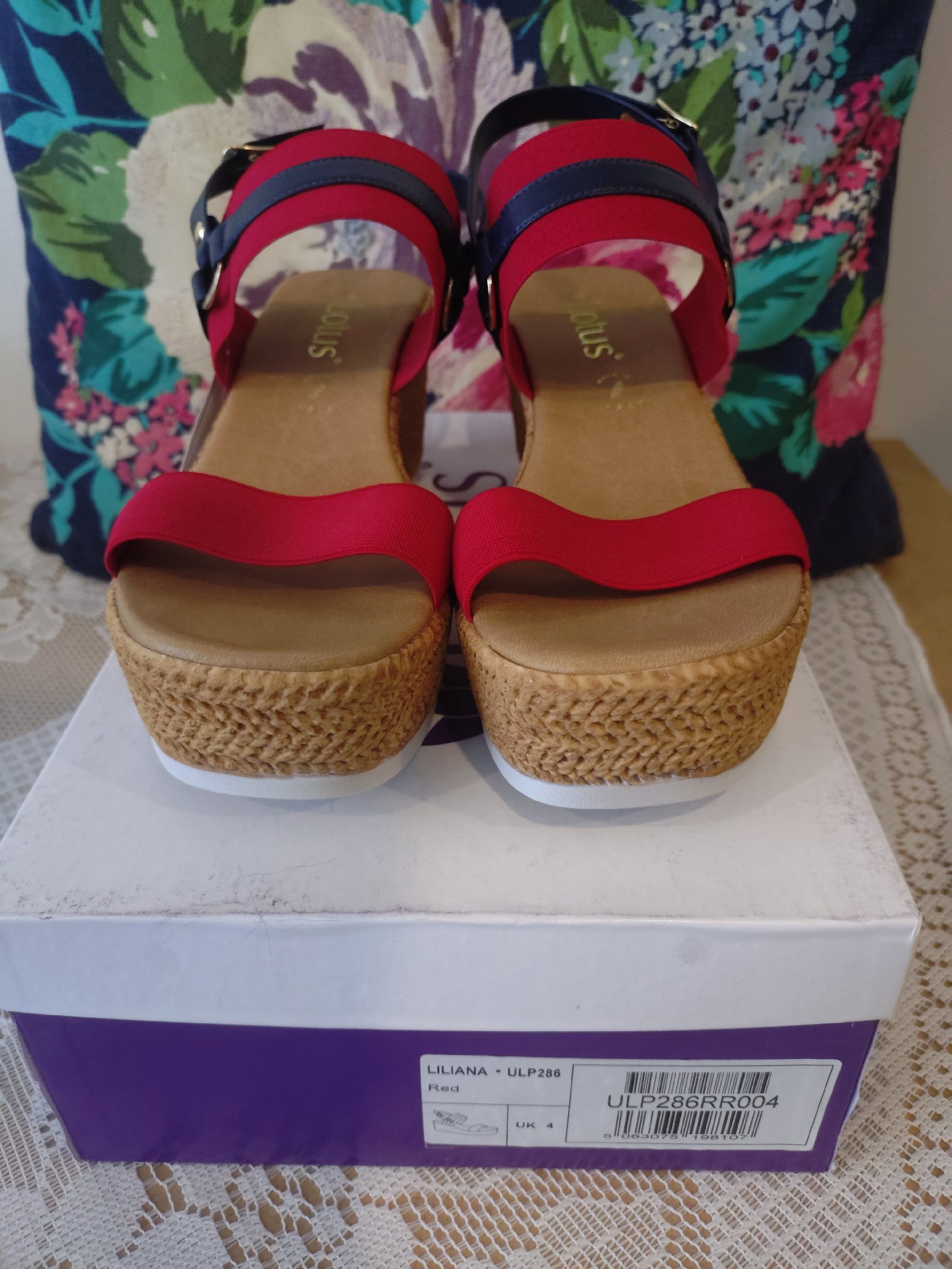 Liliana Red Wedge Sandals – UK 4, Lotus, 4, New condition — preloved on SilentSale®