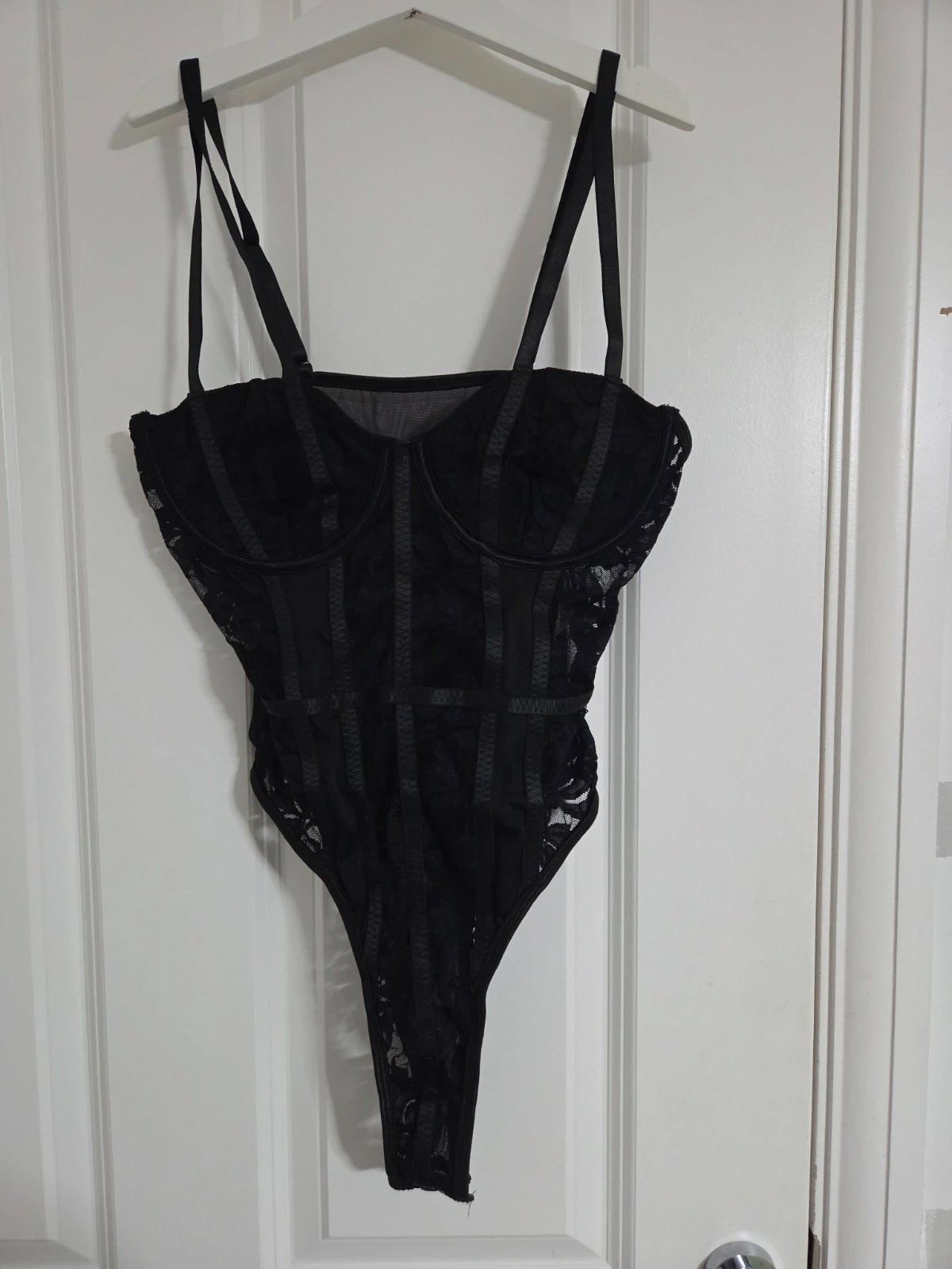 Black Lace Corset Bodysuit Lingerie, Amazon, M, New condition — preloved on SilentSale®