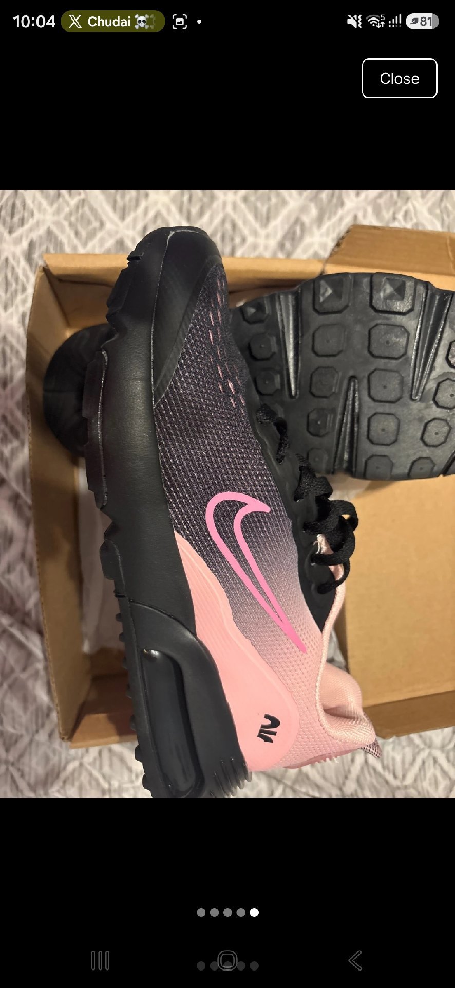 Nike Air Max Pink and Black Trainers, Nike, 6, New condition — preloved on SilentSale®