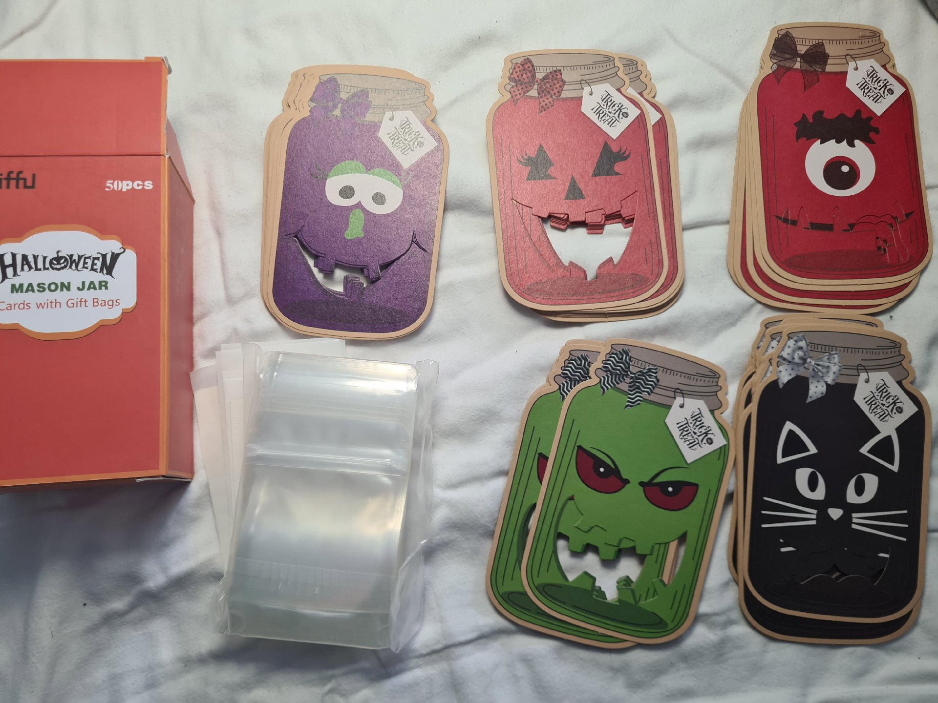 Halloween Mason Jar Cards with Gift Bags - 50pcs, Other, One Size, New condition — preloved on SilentSale®