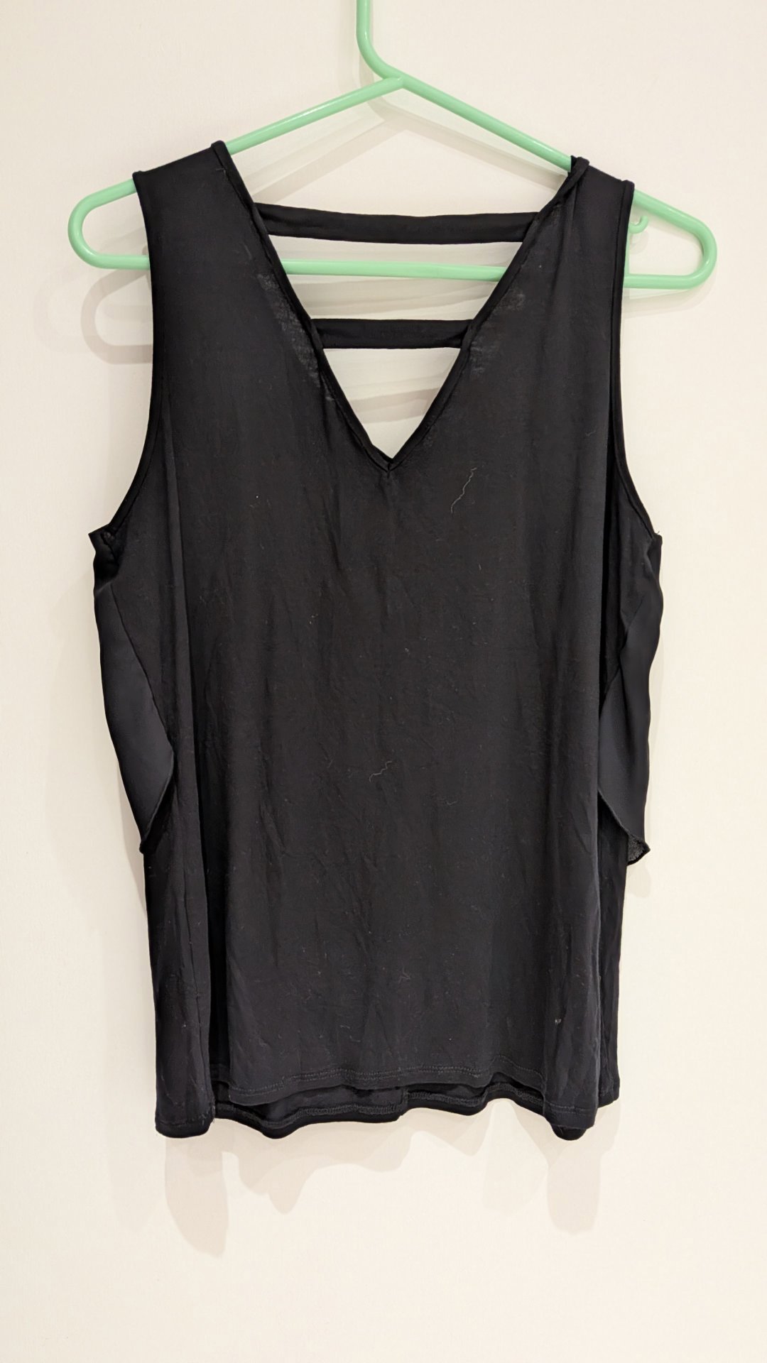 UK Size 12 EUR 40 George Black Chiffon Asymmetric Frill Top, George, 12, Excellent condition — preloved on SilentSale®