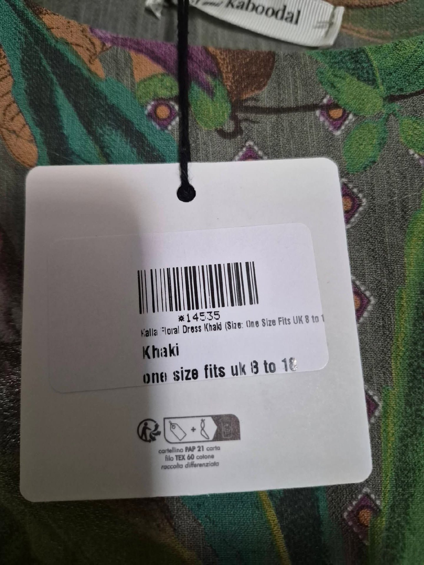 Kit and Kaboodal Khaki Floral Dress One Size Fits UK 8 to 18, Kit and Kaboodal, One Size, New condition — preloved on SilentSale®