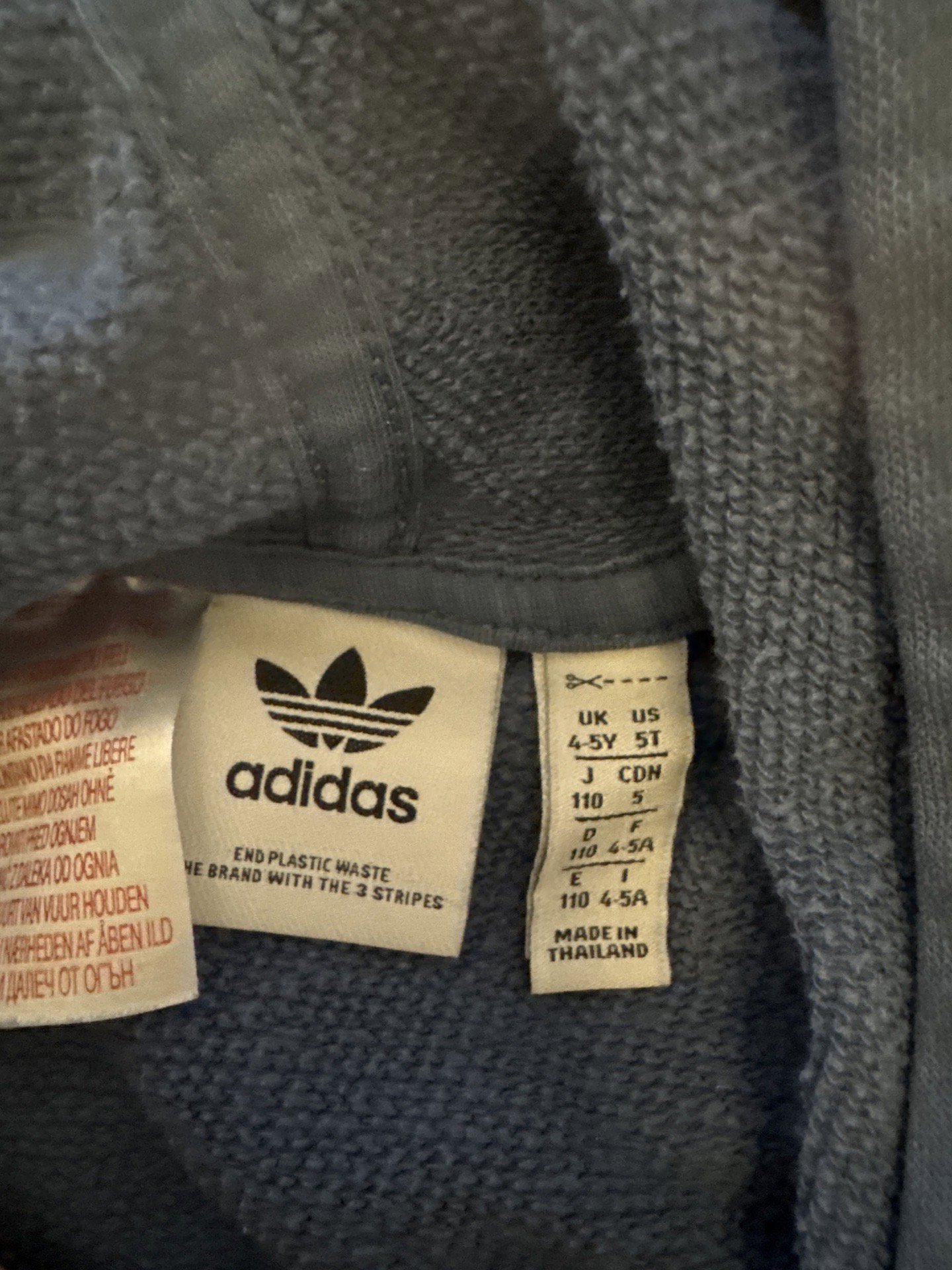 Adidas Blue Kids Hoodie with White Stripes – UK 4-5Y, Adidas, 4-5 years, Excellent condition — preloved on SilentSale®