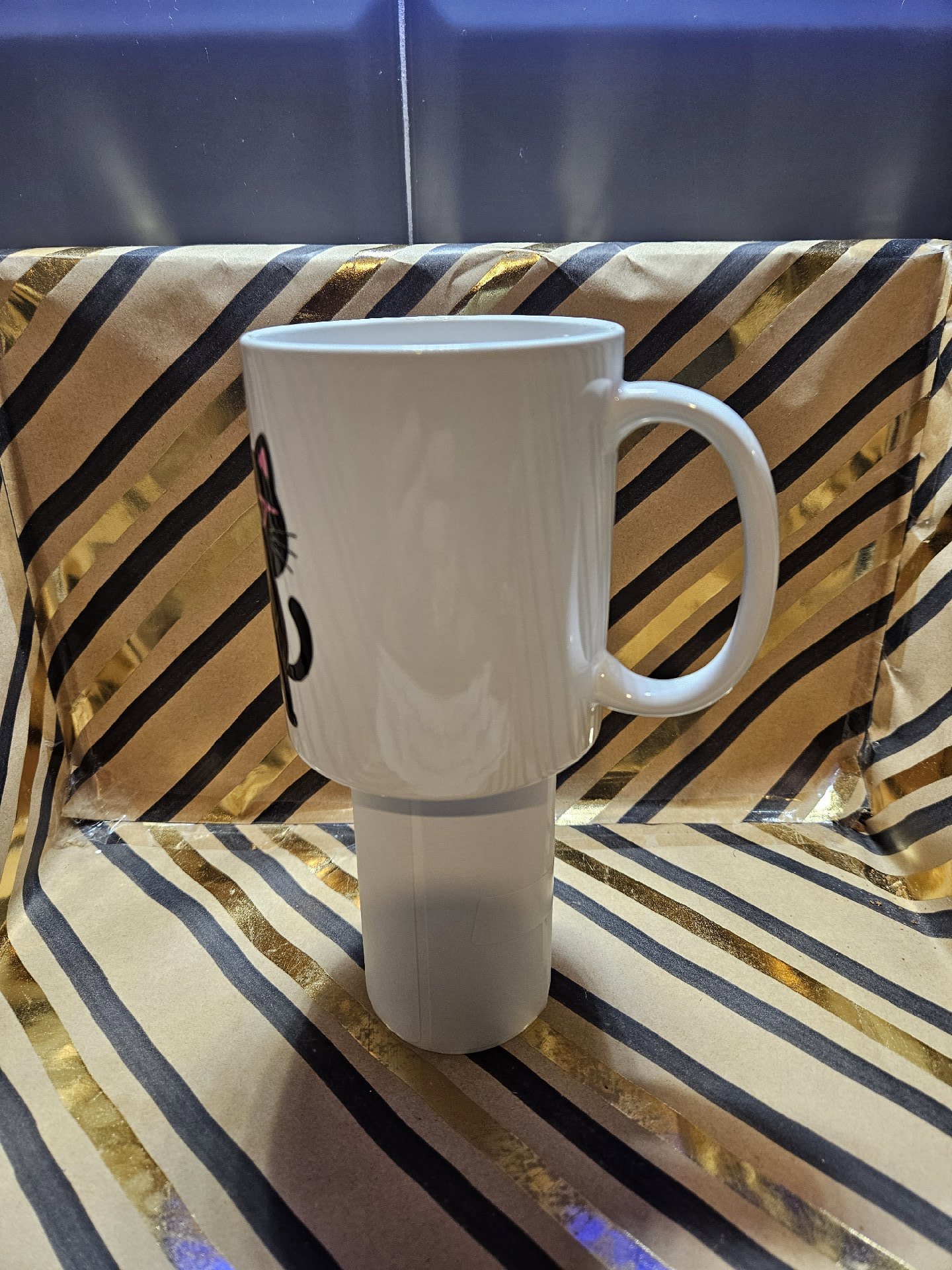 Novelty Ceramic Mug with Black Cat and Quote, Unbranded, One Size, New condition — preloved on SilentSale®