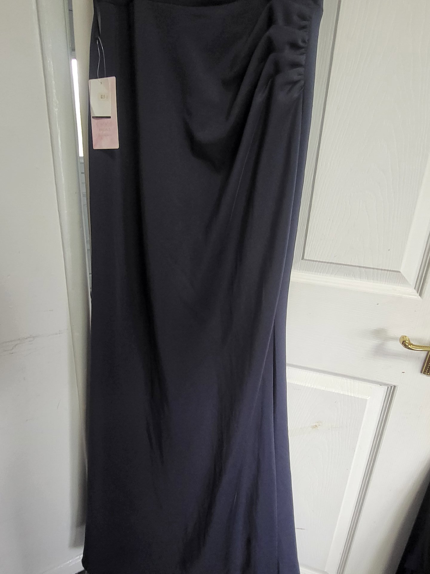 Emma Bridals Navy Blue Ruched Maxi Dress, Emma Bridals, S, New condition — preloved on SilentSale®