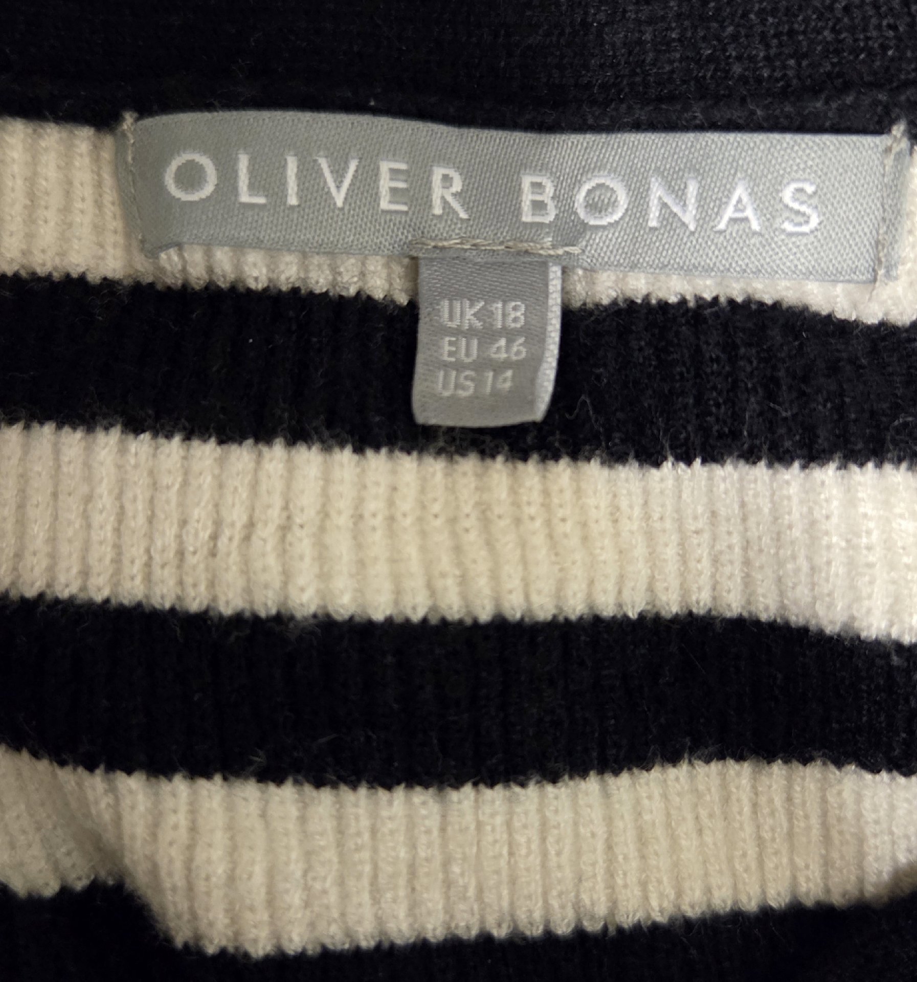 Oliver Bonas Black and White Striped Long Cardigan – UK 18, Oliver Bonas, 18, Excellent condition — preloved on SilentSale®
