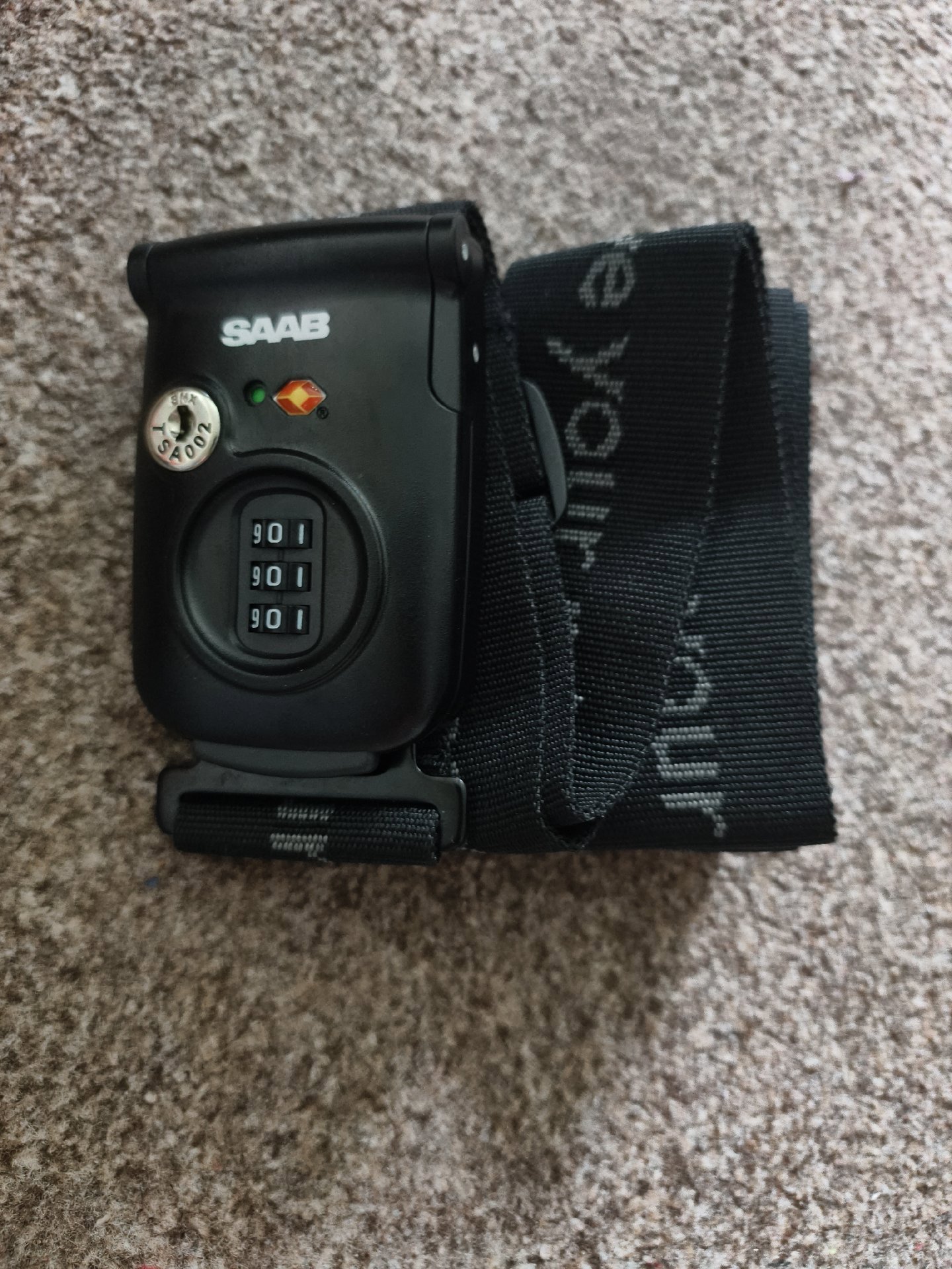 Saab Black Luggage Strap with Combination Lock 2" x 80", Saab, 2" x 80", New condition — preloved on SilentSale®