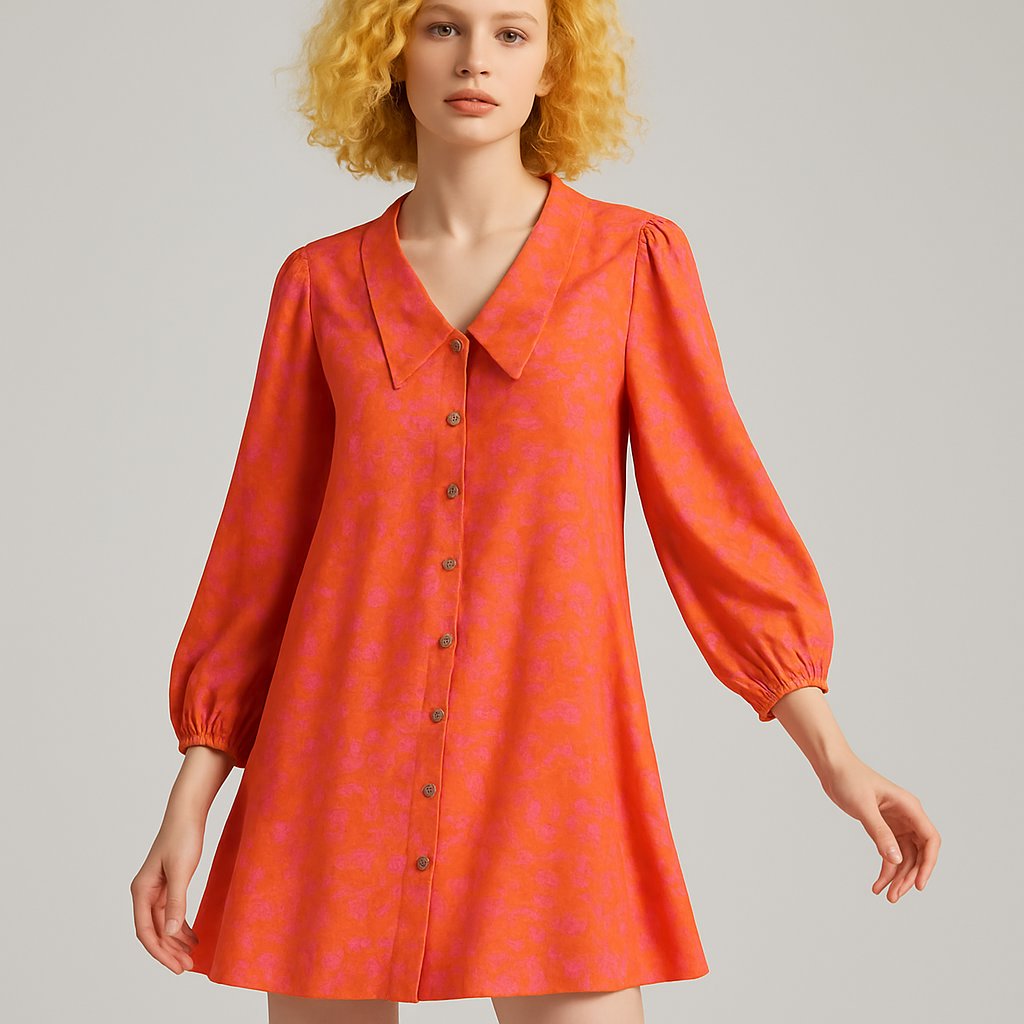 Simply Be Orange Pink Button Front Dress, Simply Be, 14, New condition — preloved on SilentSale®