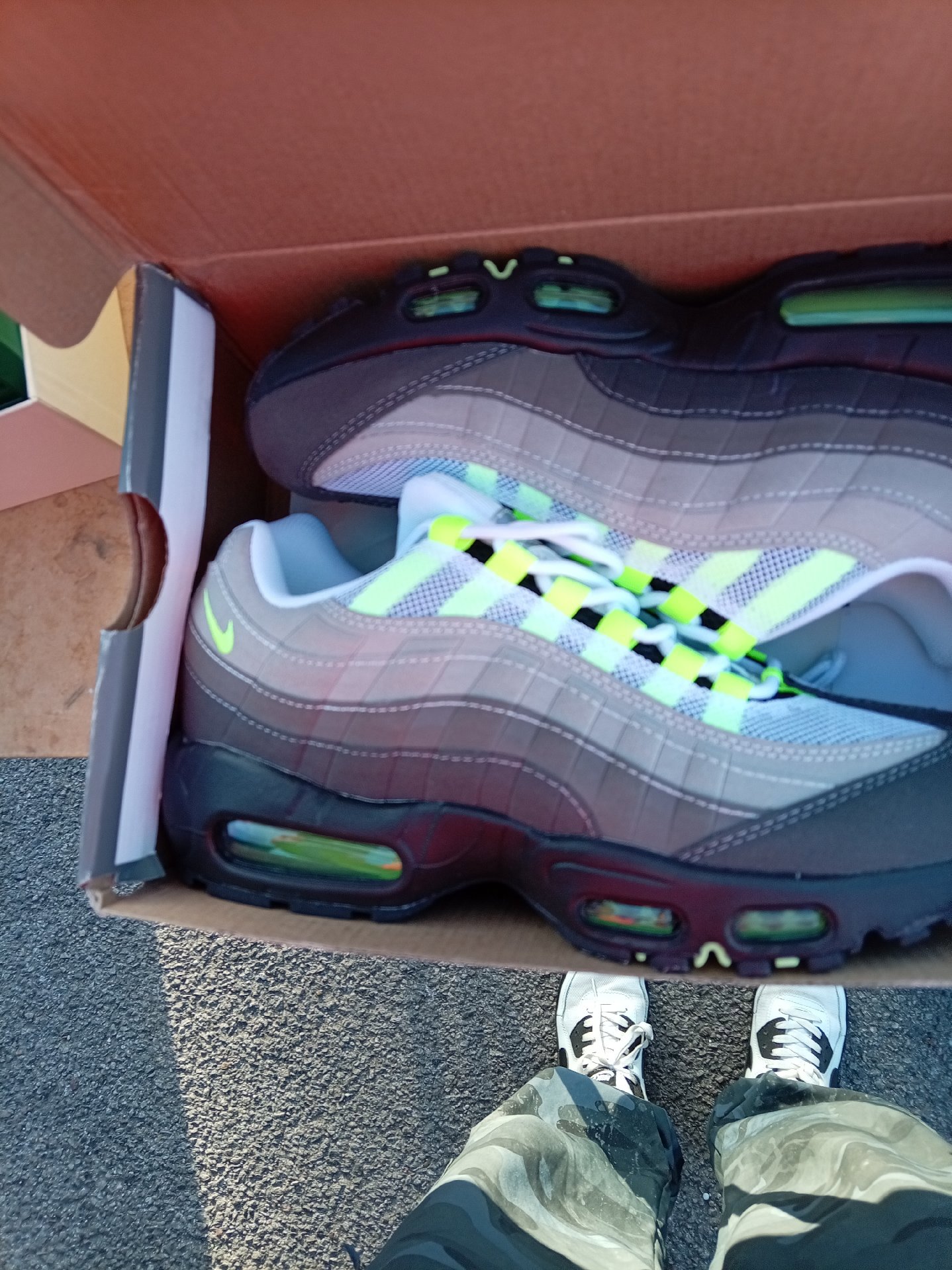 Nike Air Max 95 TT Dull Grey Black Fluorescent Green Trainers – UK 8.5, Nike, 8.5, New condition — preloved on SilentSale®