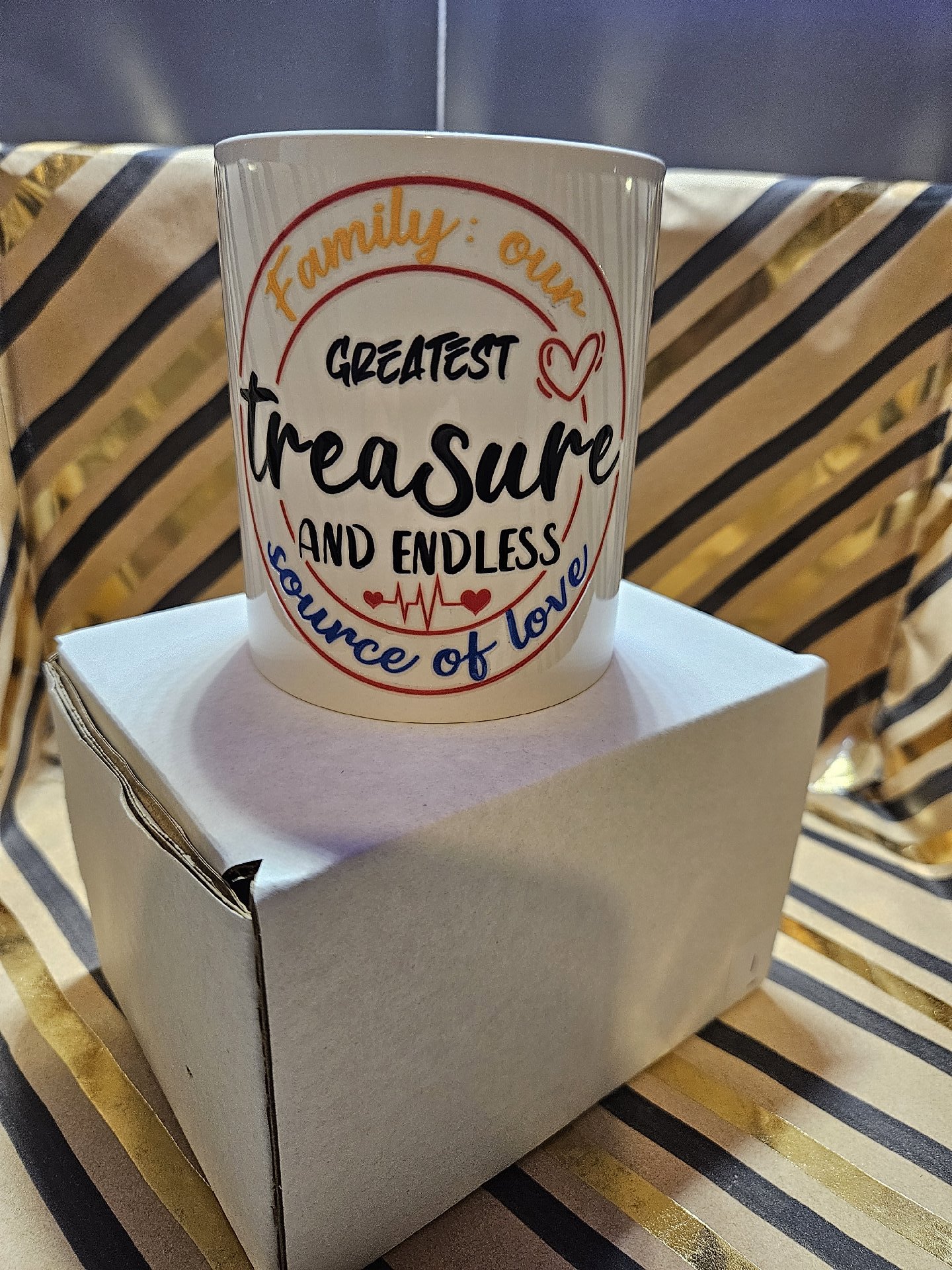White Ceramic Mug with Family Treasure Quote, Unbranded, One Size, New condition — preloved on SilentSale®