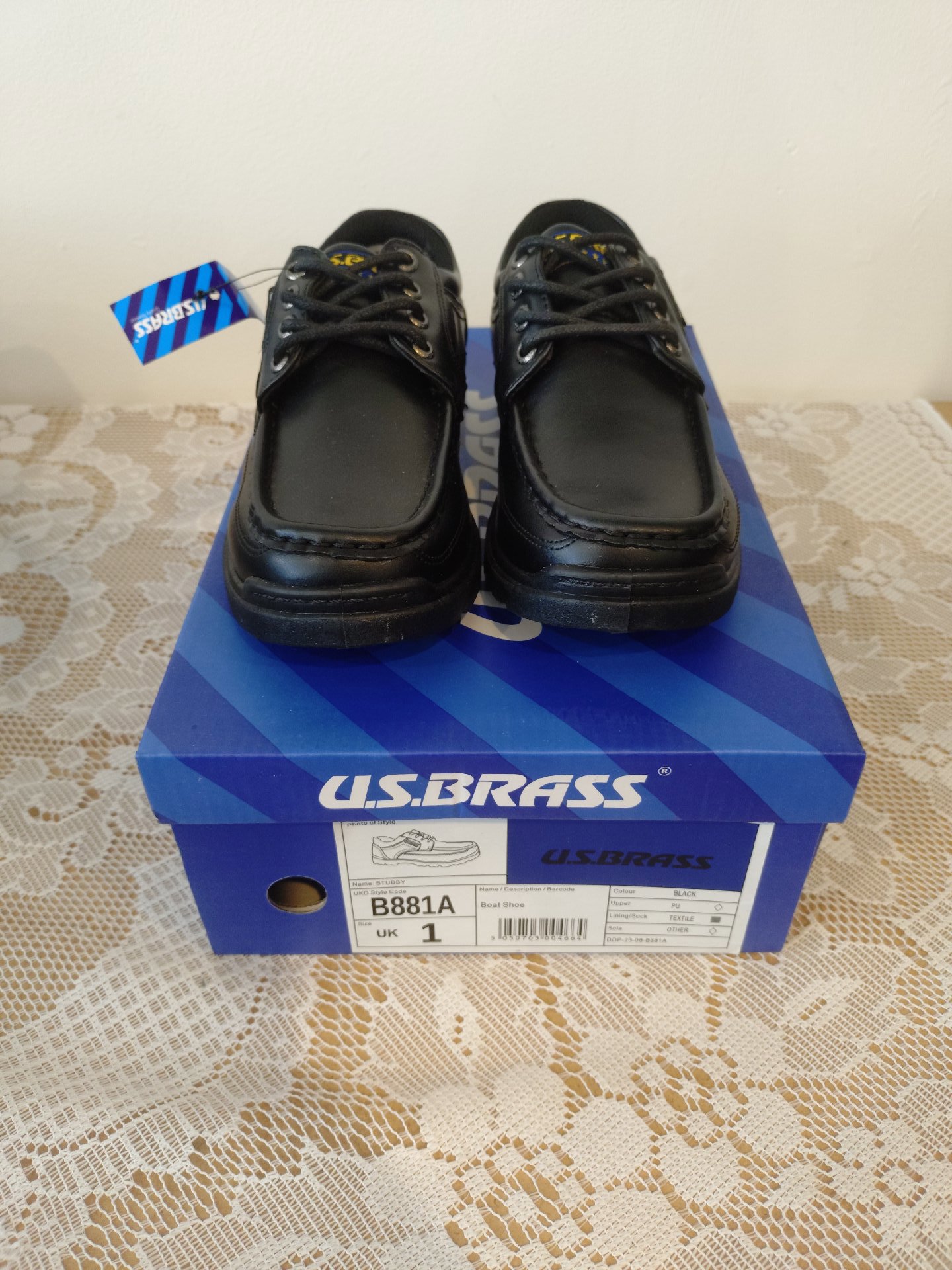 U.S. Brass Black Boat Shoes – UK 1, U.S. Brass, 1 (Senior), New condition — preloved on SilentSale®