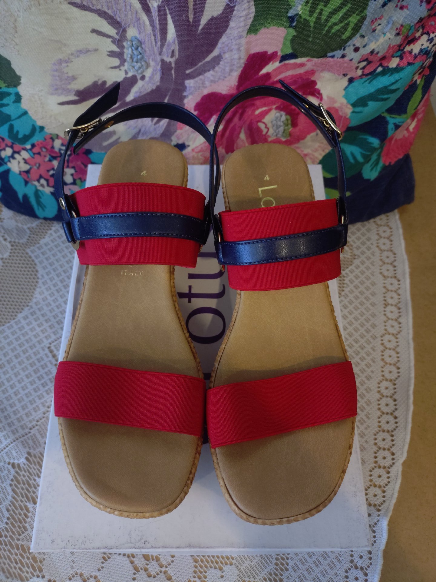 Liliana Red Wedge Sandals – UK 4, Lotus, 4, New condition — preloved on SilentSale®