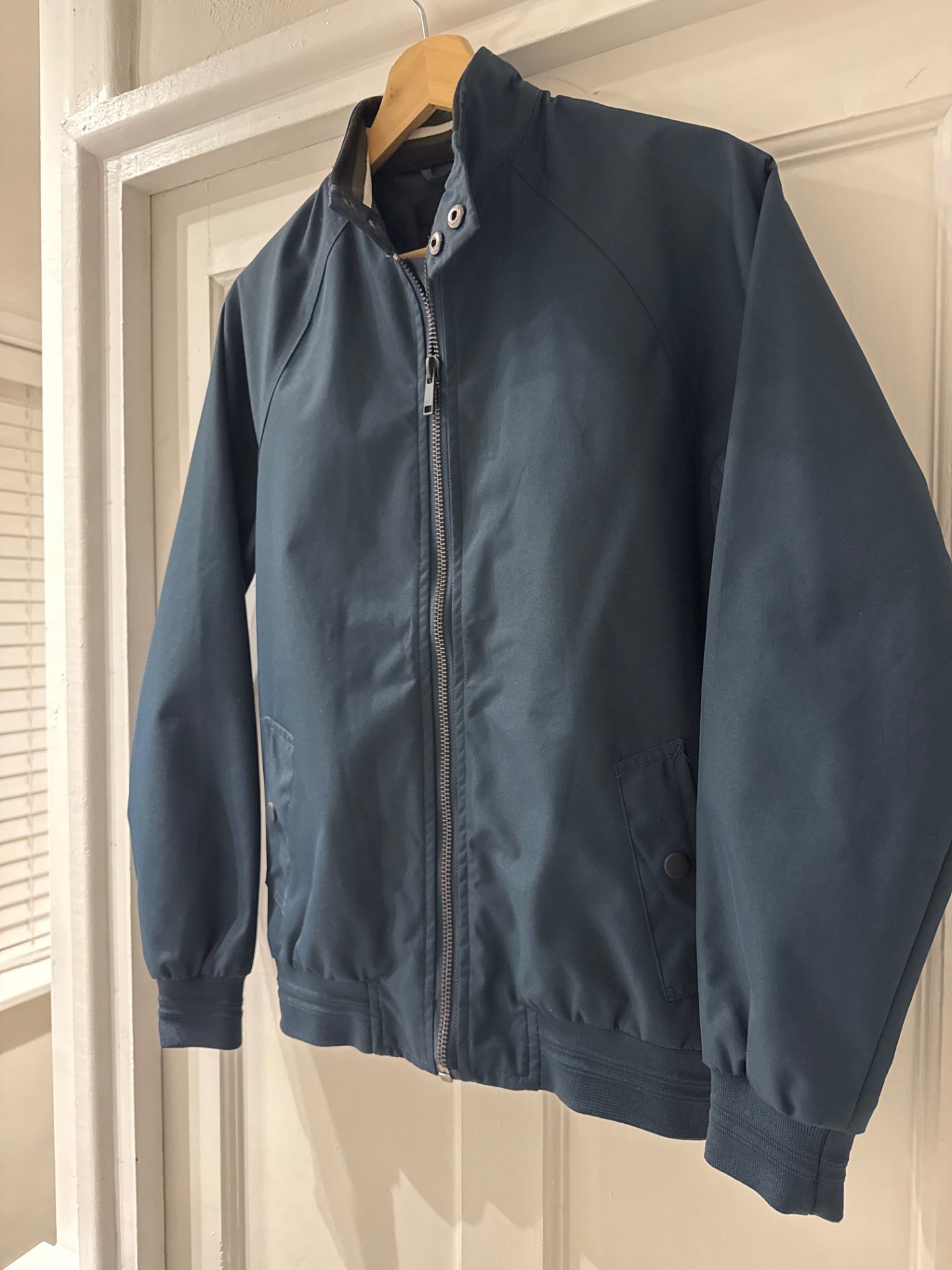 Burton Menswear London Navy Bomber Jacket – XS, Burton Menswear, XS, Excellent condition — preloved on SilentSale®