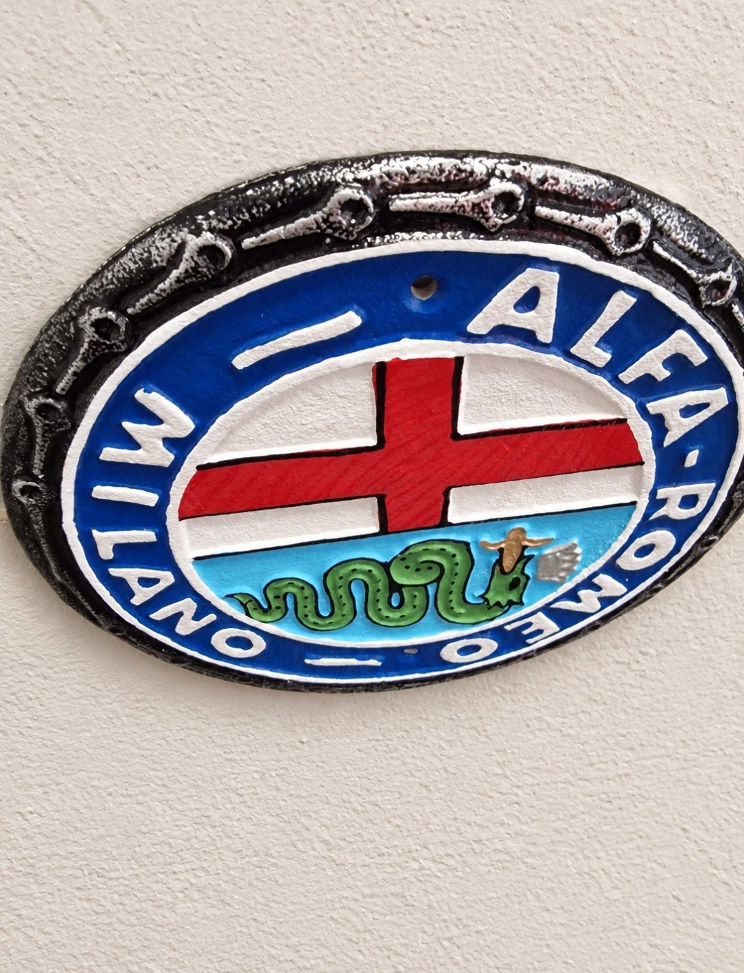 New Reprodcution Iron Alfa Romeo Wall Sign Man Cave Garage Gift, Alfa Romeo, Small, New condition — preloved on SilentSale®