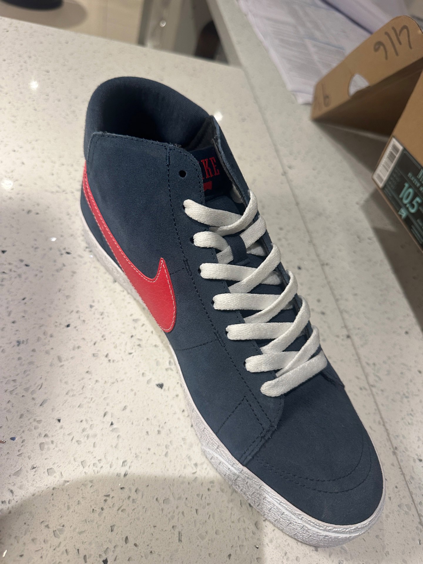 Nike Blue Suede High-Top Trainers – UK 9.5, Nike, 9.5, Excellent condition — preloved on SilentSale®