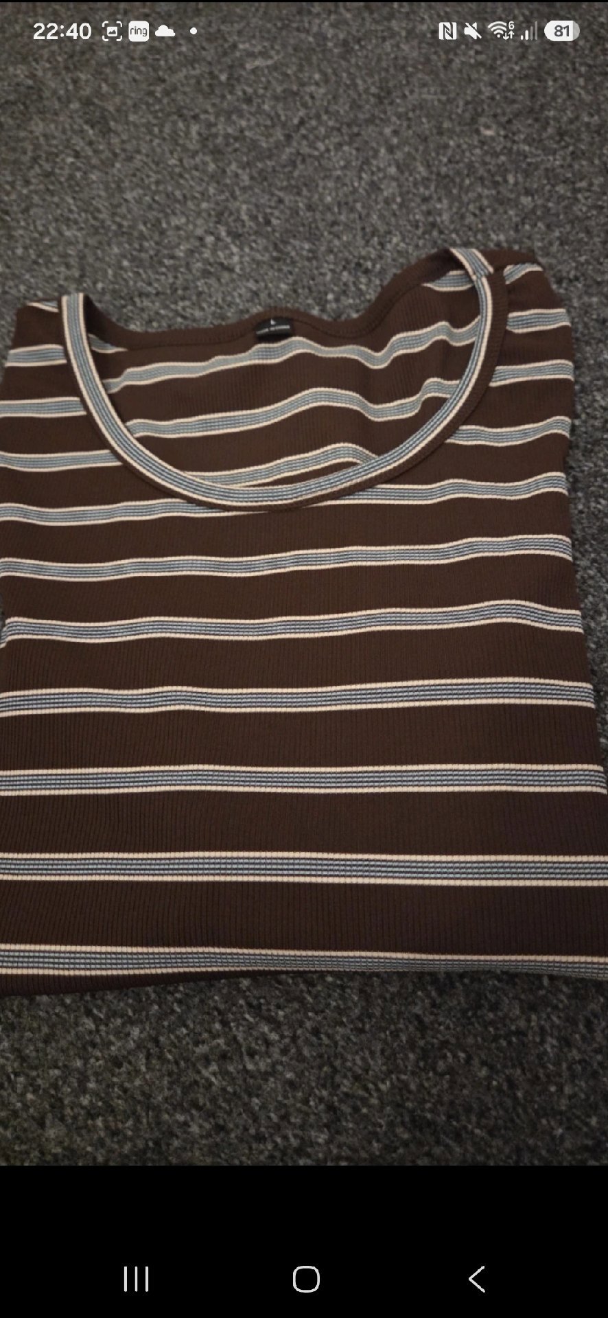 Brown Striped Long Sleeve Top, H&M, 12, New condition — preloved on SilentSale®