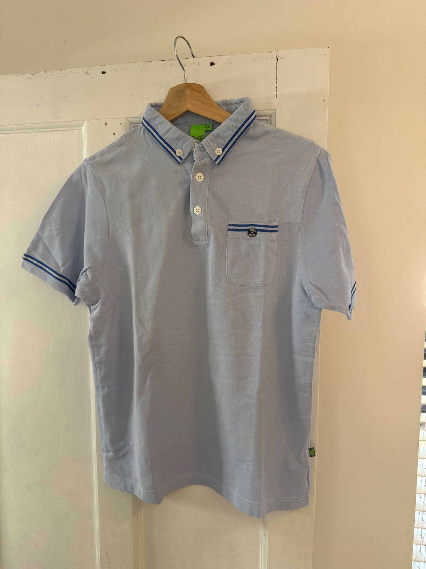Ben Sherman Blue Polo Shirt with Striped Collar – Size M, Ben Sherman, M, Excellent condition — preloved on SilentSale®