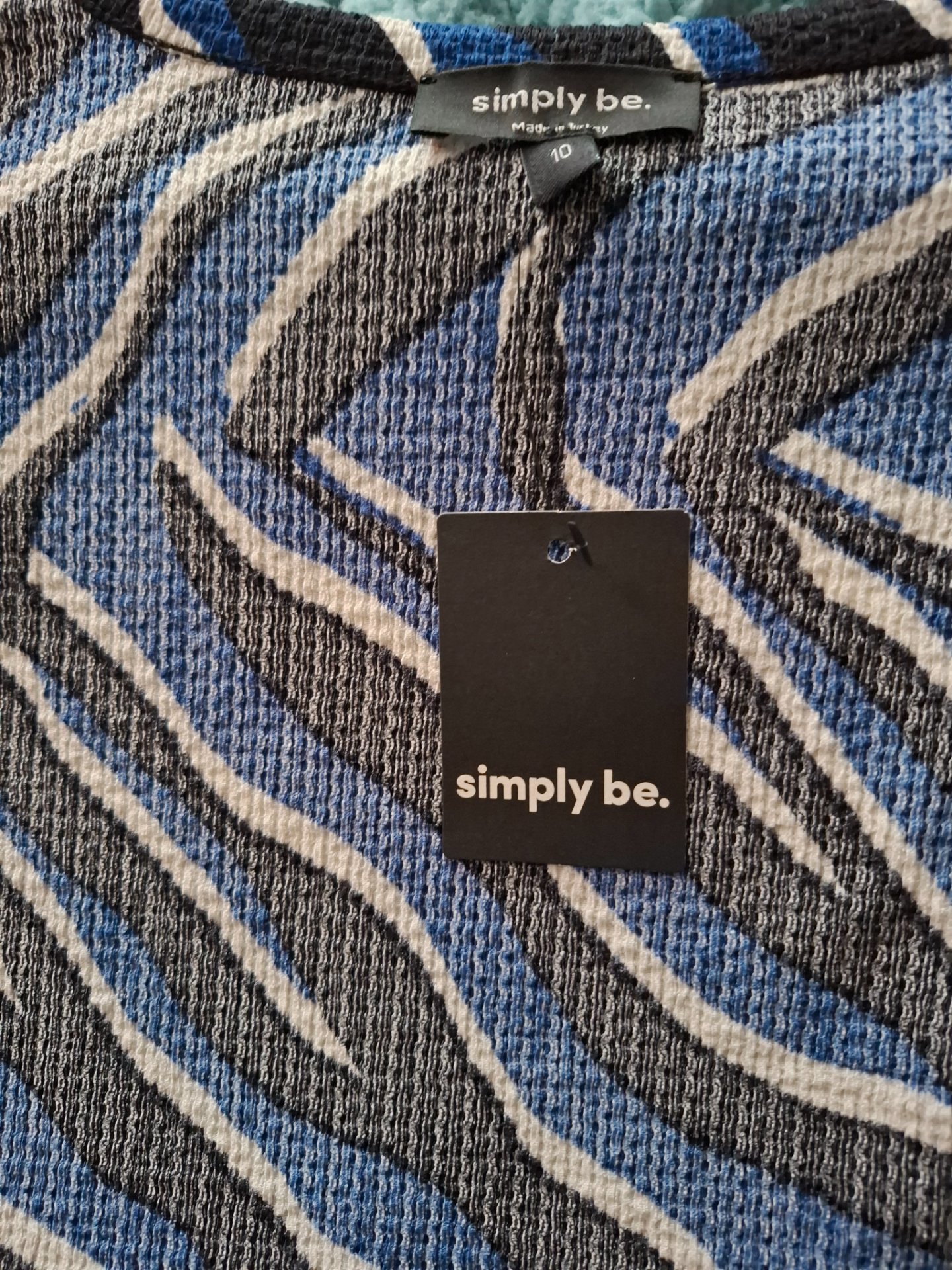 Simply Be Navy Blue Zebra Print Long Sleeve Dress – Size 10, Simply Be, 10, New condition — preloved on SilentSale®