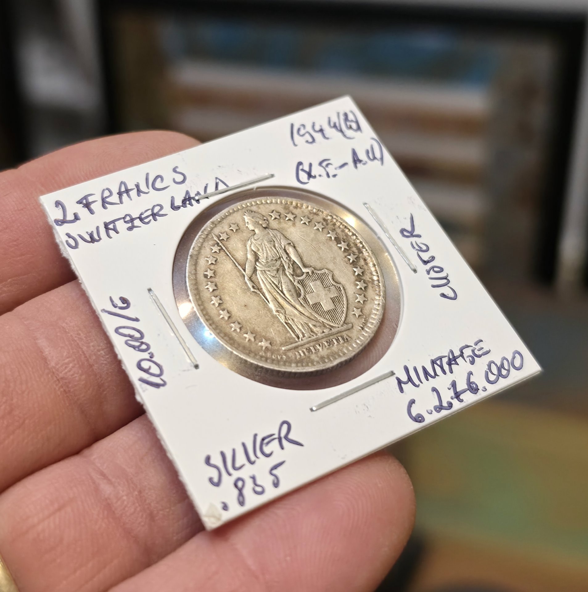 Lot Of 2 Switzerland Silver835 2 Francs 1948 And 1944 In XF /AU Condition, Unbranded, One Size, Like New condition — preloved on SilentSale®