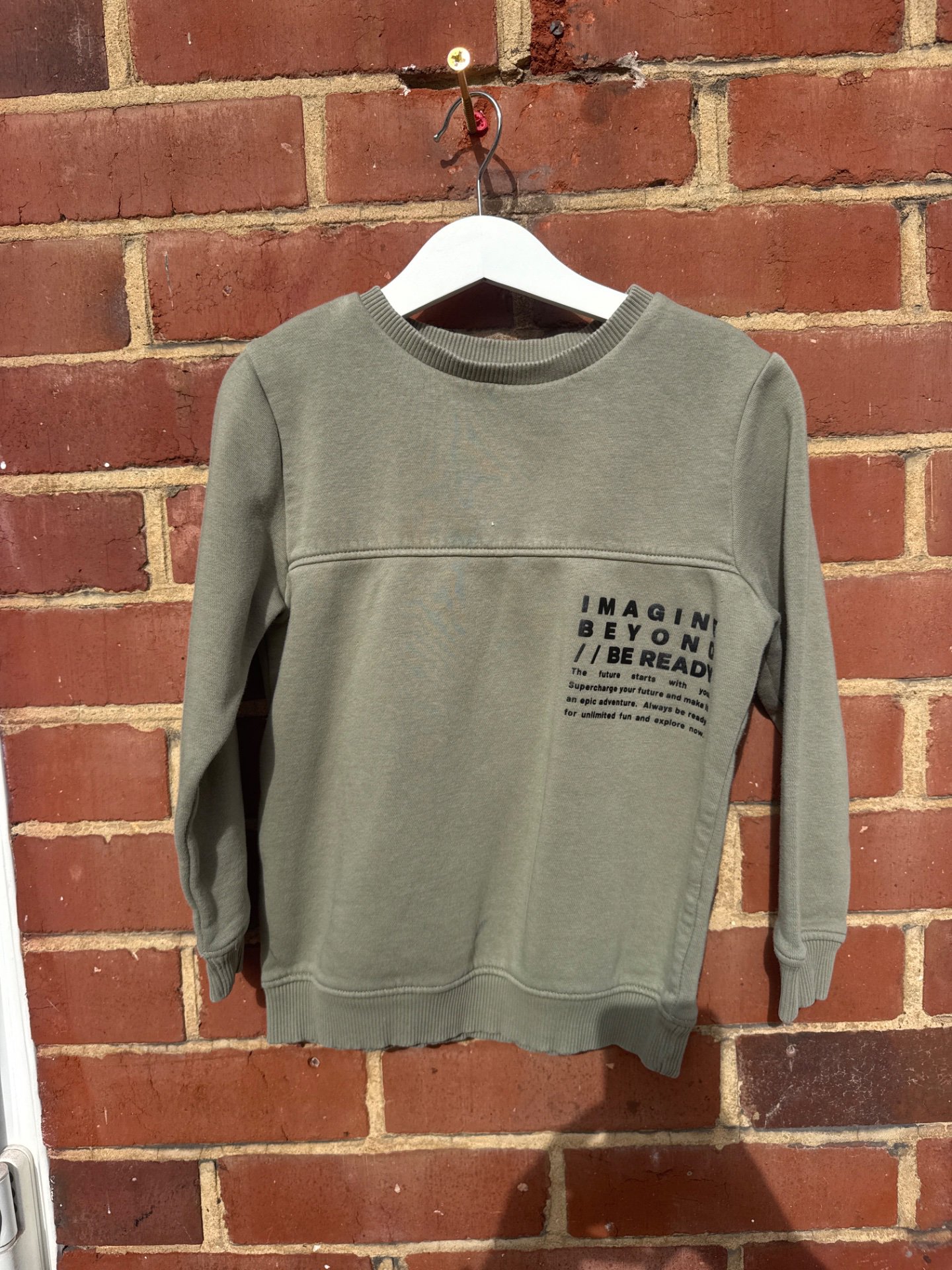 Green Slogan Sweatshirt – Size 5-6 , George, 5-6 years, Excellent condition — preloved on SilentSale®