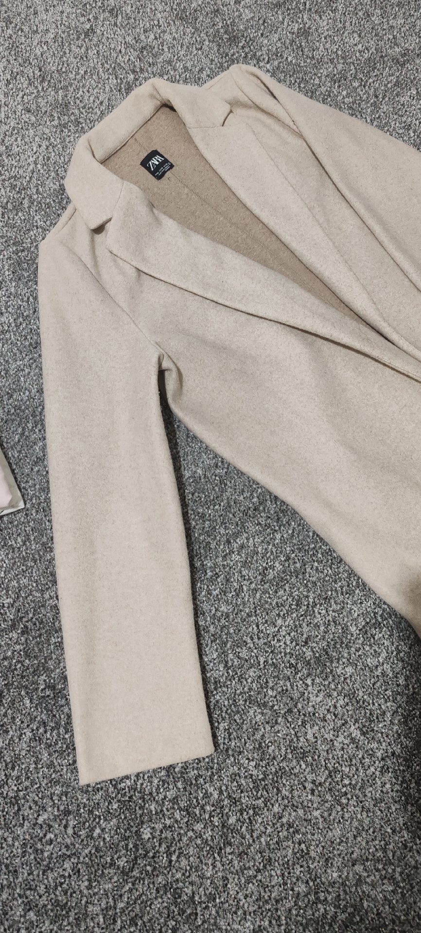 Zara Beige Long Wool Blend Coat, Zara, 10, Excellent condition — preloved on SilentSale®