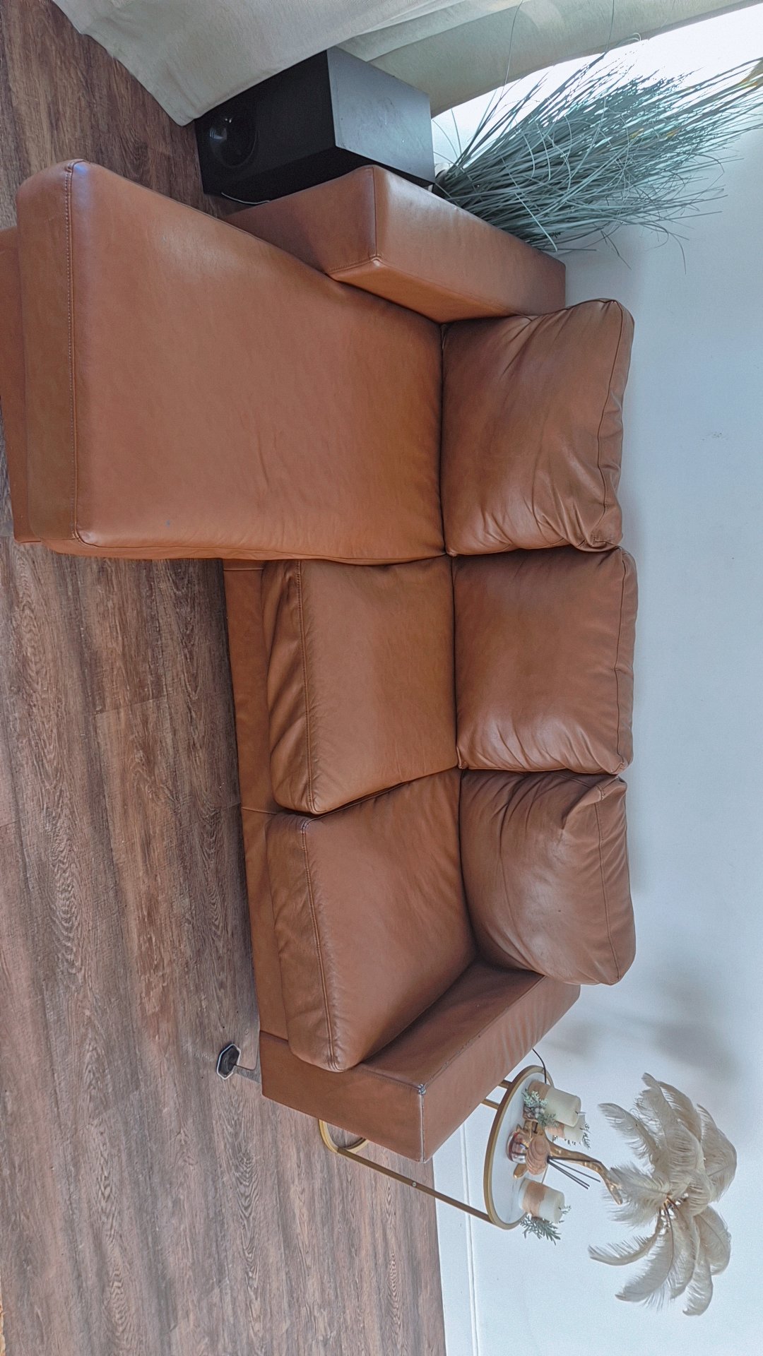 Brown Leather Corner Sofa, Unbranded, One Size, Excellent condition — preloved on SilentSale®