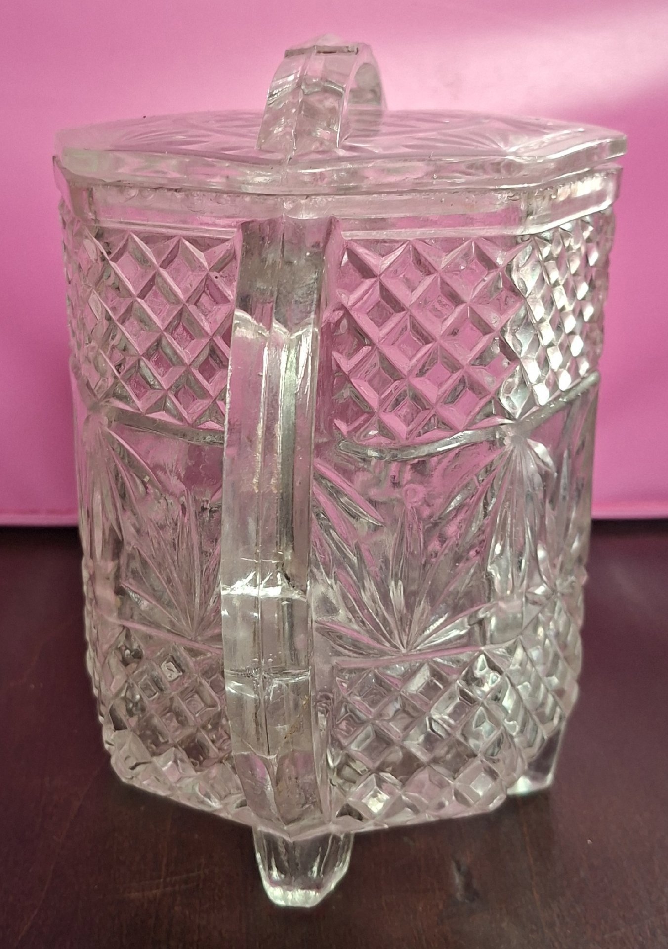Vintage Cut Glass Biscuit Barrel with Lid, Vintage, One Size, Good condition — preloved on SilentSale®