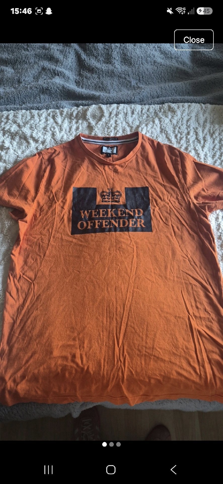 Weekend Offender Orange Logo T-Shirt – Size L, Weekend Offender, L, Good condition — preloved on SilentSale®