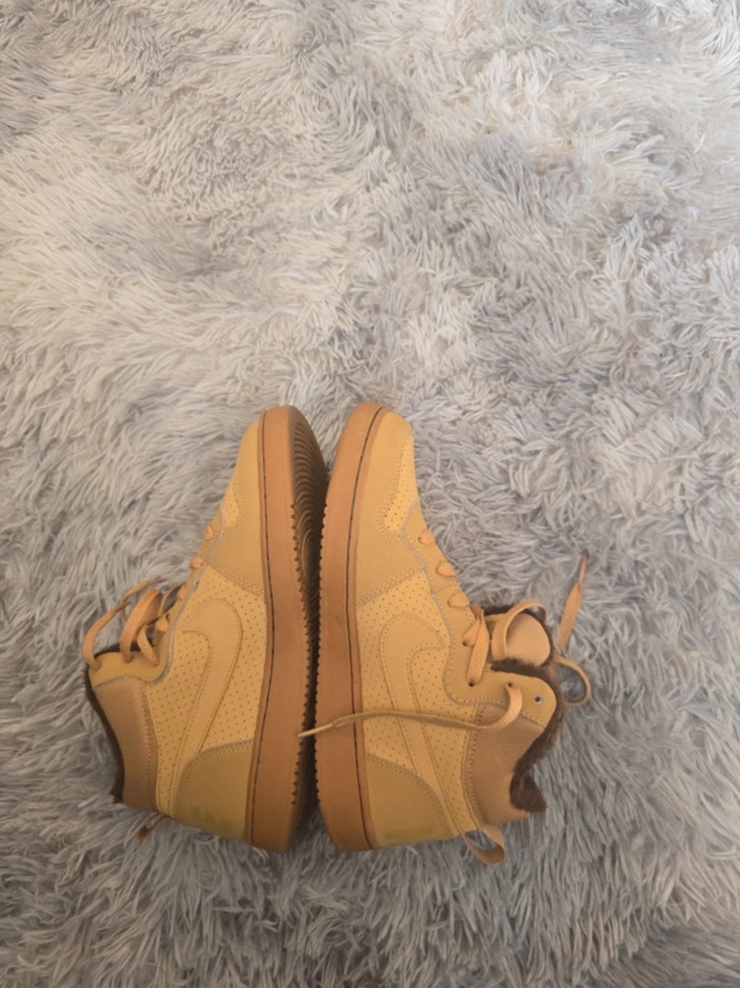 Yellow High Top Trainers with Brown Faux Fur Lining, Nike, 6, Like New condition — preloved on SilentSale®