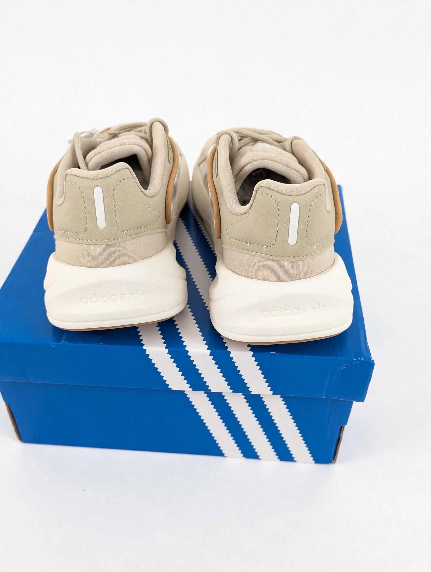 Adidas Ozelia Trainers White and Savanna – UK 4, Adidas, 4, New condition — preloved on SilentSale®