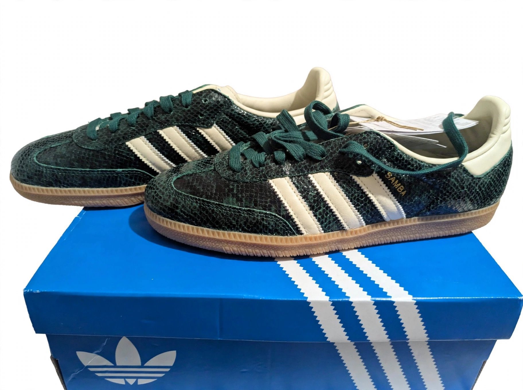 Adidas Samba Trainers Green Snake Print – Size 9, Adidas, 9, New condition — preloved on SilentSale®