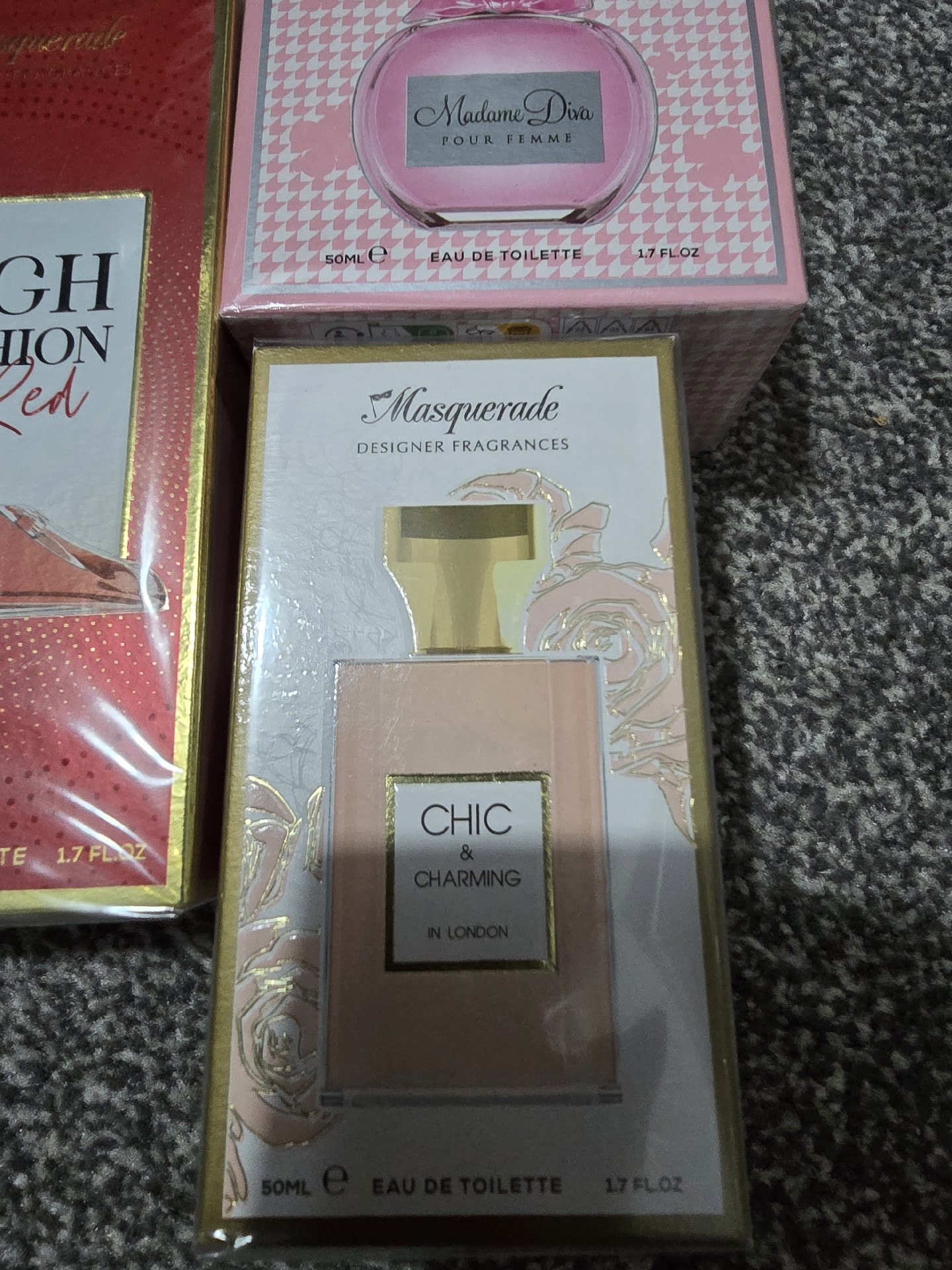 Masquerade Designer Fragrances Eau De Toilette Set 3 x 50ml, Masquerade, 50ml, New condition — preloved on SilentSale®