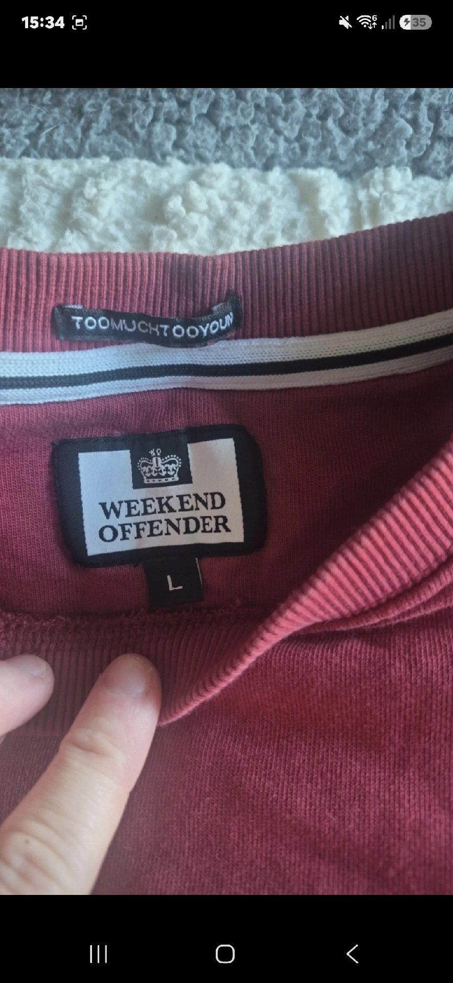Weekend Offender Red Admit Nothing Sweatshirt – Large, Weekend Offender, L, Excellent condition — preloved on SilentSale®