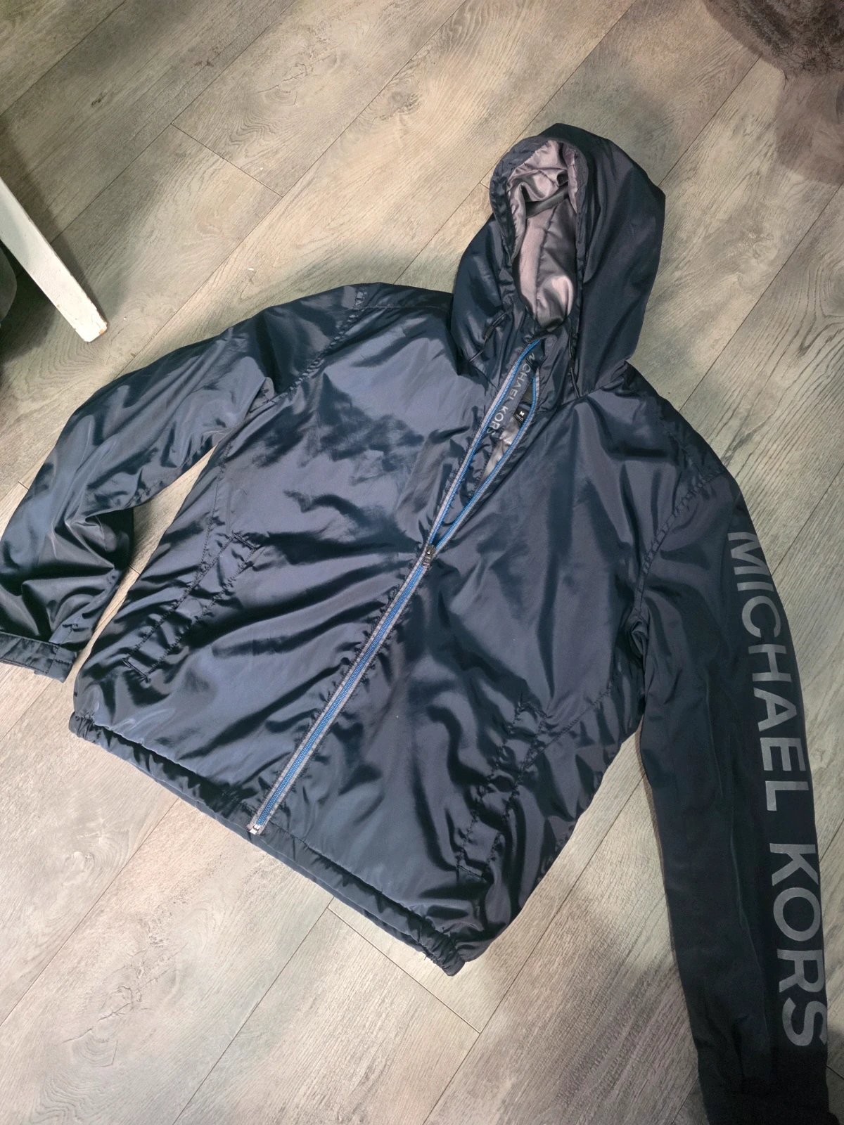 Michael Kors Navy Hooded Jacket, Michael Kors, M, Excellent condition — preloved on SilentSale®