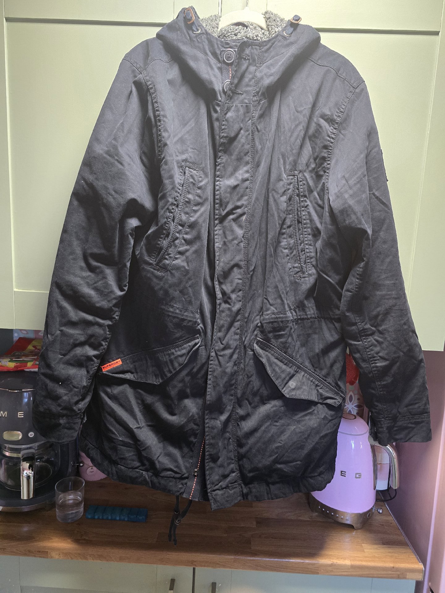Superdry Rookie Edition Black Military Style Parka Jacket – XXL, Superdry, XXL, Good condition — preloved on SilentSale®