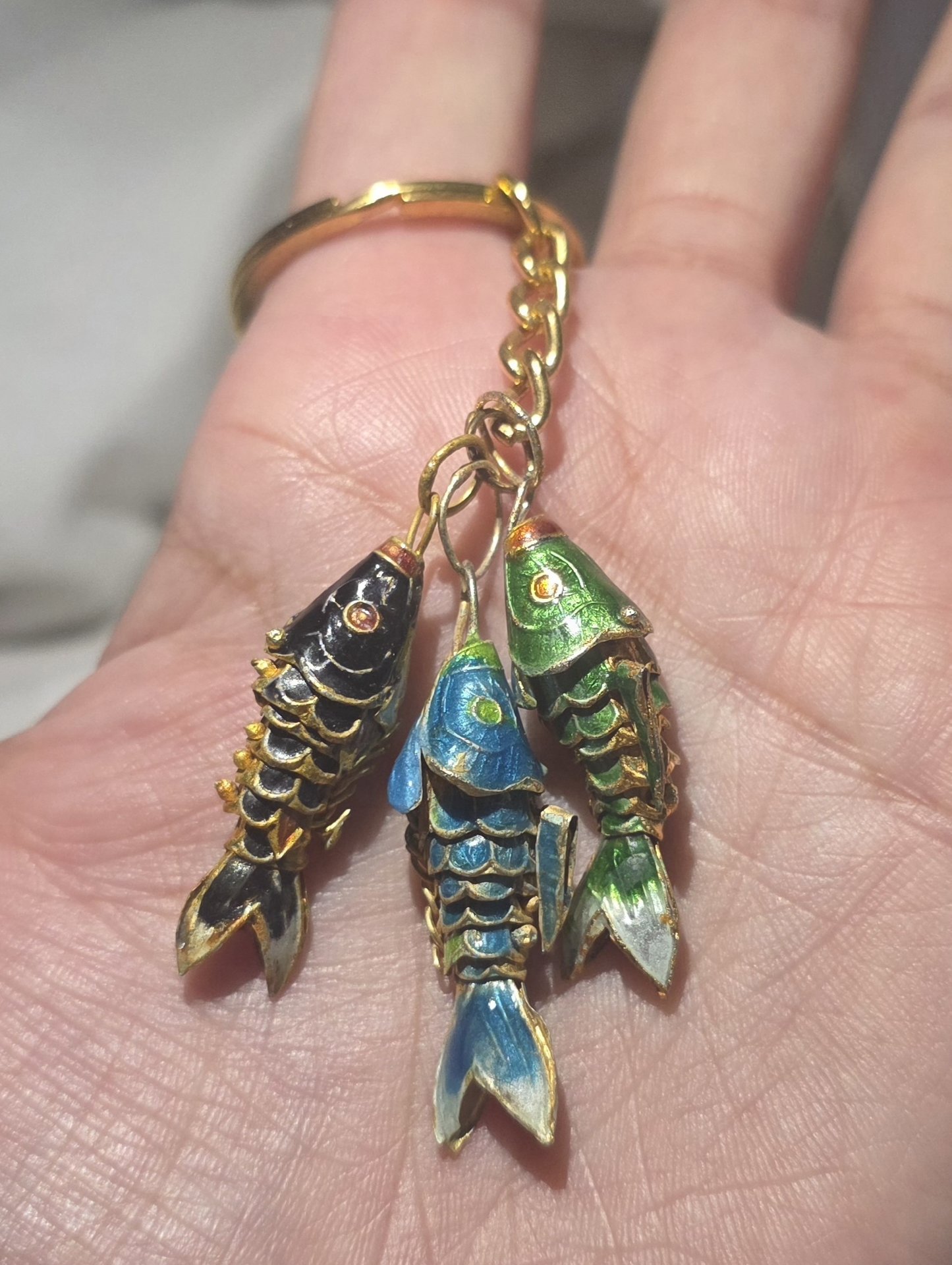 Cloisonné Enamel Koi / Goldfish Keychain , Unbranded, One Size, New condition — preloved on SilentSale®
