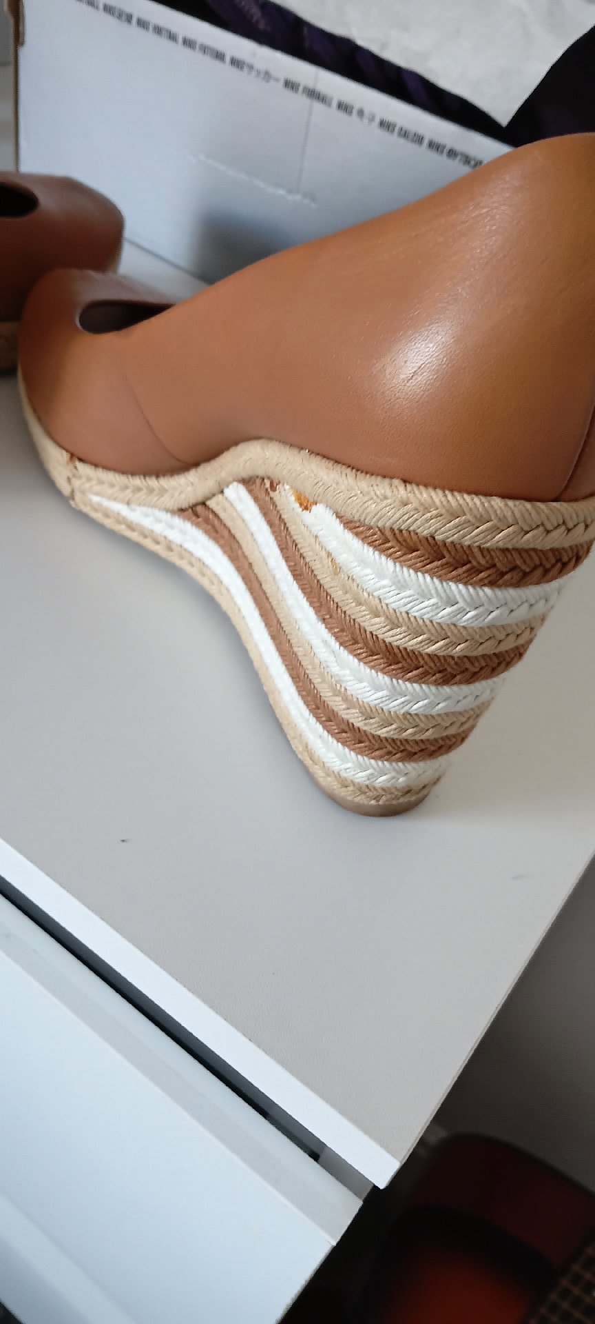Tommy Hilfiger Tan Leather Wedge Heels, Tommy Hilfiger, 6.5, Excellent condition — preloved on SilentSale®