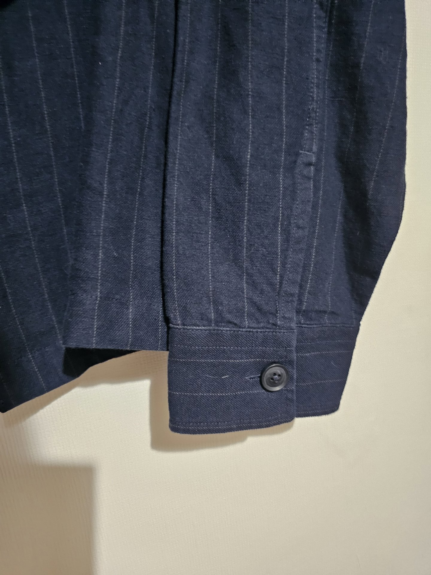 Navy Pinstripe Overshirt shirt, Unbranded, M, New condition — preloved on SilentSale®