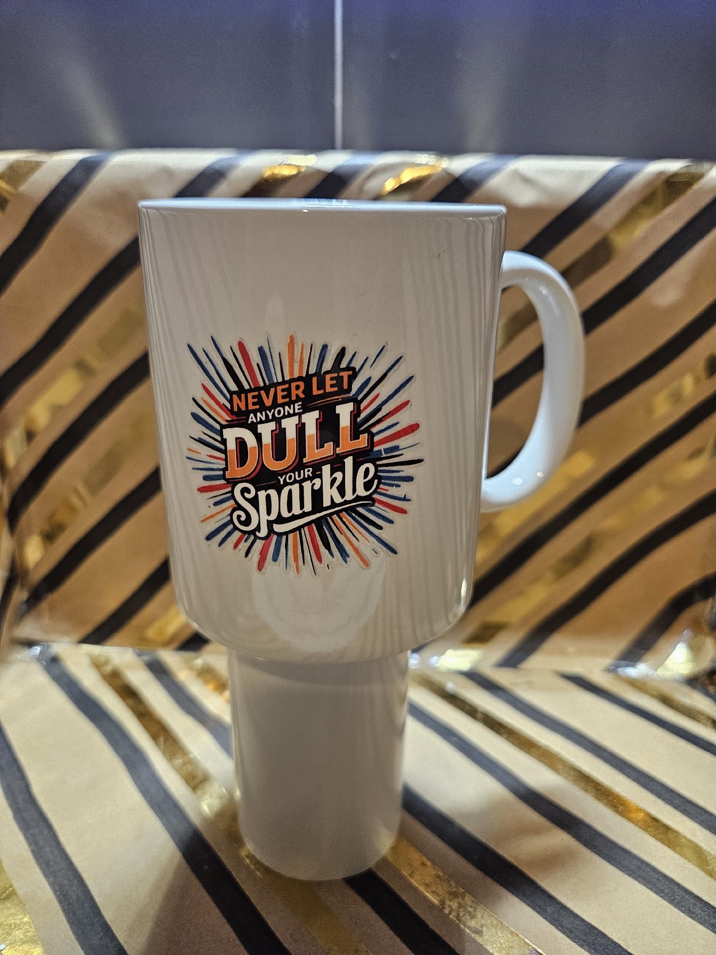 White Ceramic Mug with 'Never Let Anyone Dull Your Sparkle' Print, Unbranded, One Size, New condition — preloved on SilentSale®