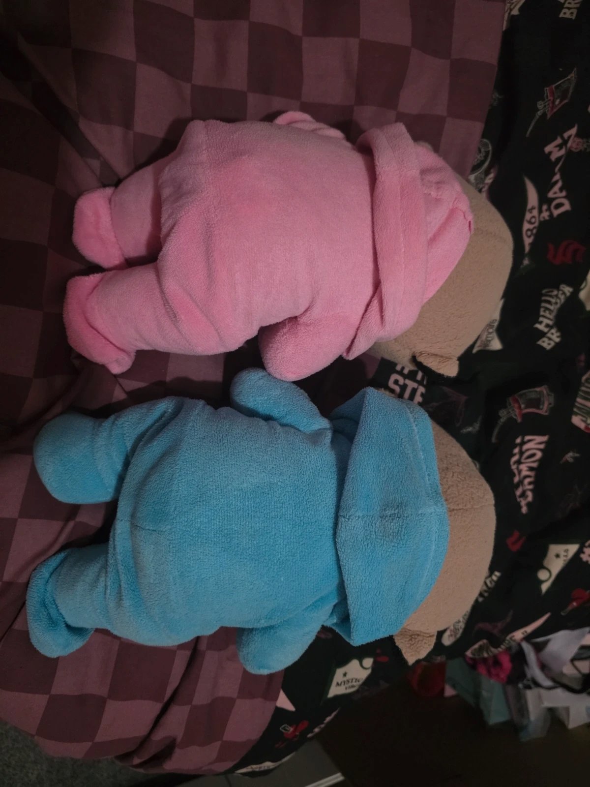 Pair of Baby Meerkat Soft Toys – Pink & Blue Baby-gro Onesies with Dummies / Pacifiers (Set of 2), Paws, One Size, Excellent condition — preloved on SilentSale®