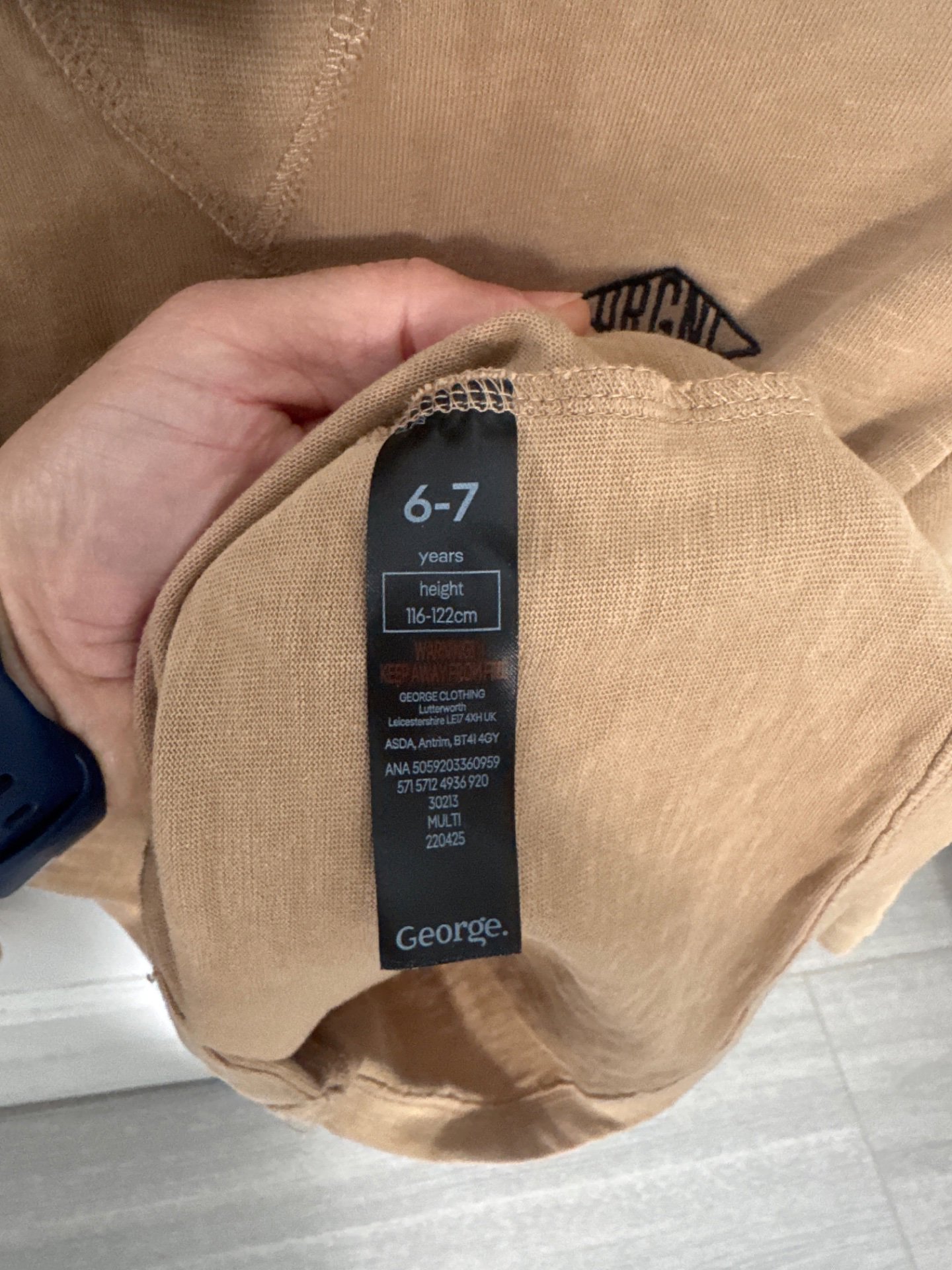 Brown Long Sleeve T-Shirt, George, 6-7 years, Good condition — preloved on SilentSale®
